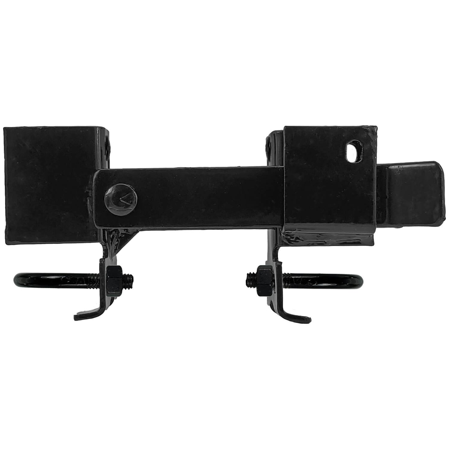 Black Chain Link Residential And Commercial Strong Arm Double Gate Latch - Latches Two Gates Together without the Need of a Drop Rod
