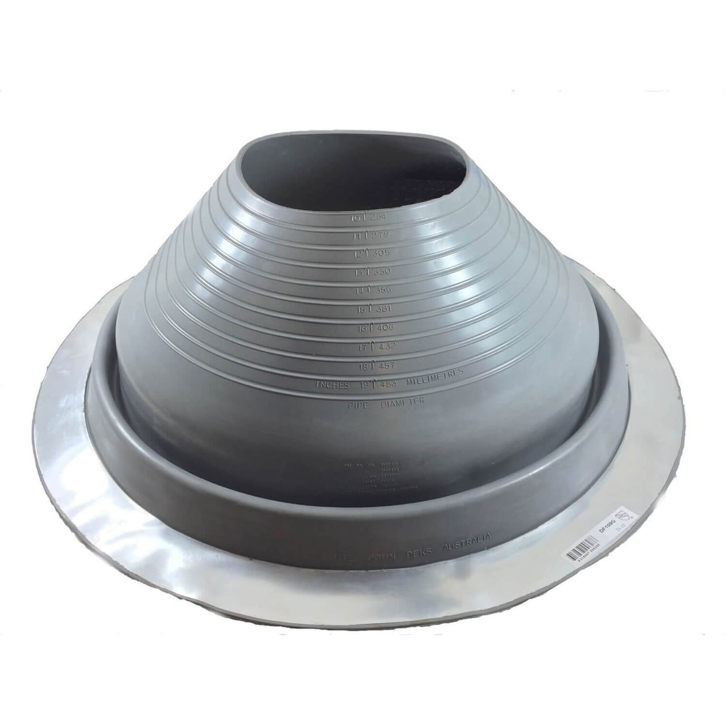 Dektite GRAY EPDM Flexible Round Pipe Flashing - Metal Roof Jack Pipe Boot - Metal Roofing Pipe Flashing