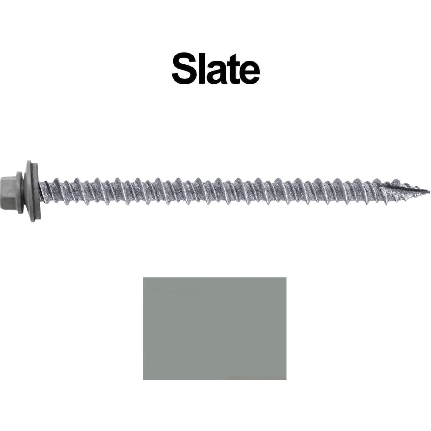 #10 x 3" Metal ROOFING SCREWS - Hex Washer Head - Self starting/self tapping - EPDM washer. Colored head.