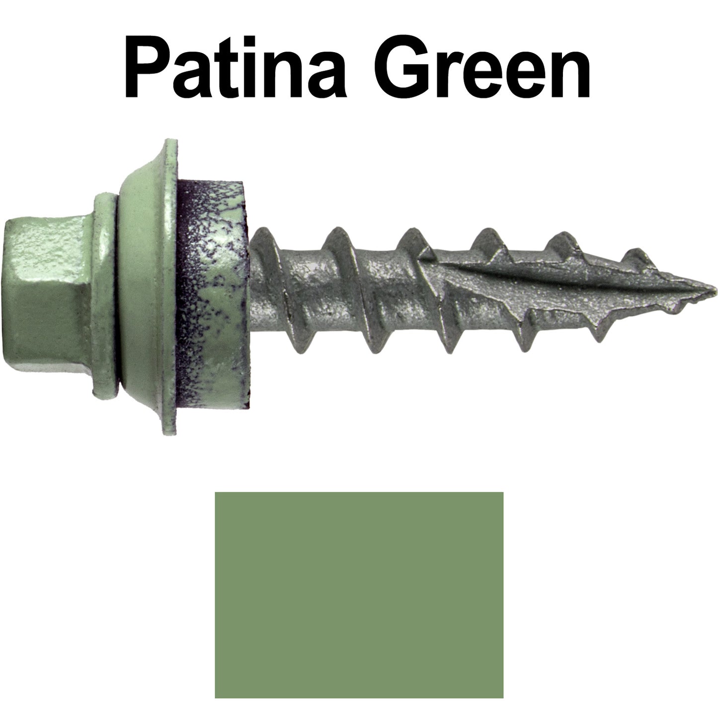 12 X 1" Metal Roofing Screws For OSB and Plywood - Galvanized Metal to Wood Type 17 Tip - 1/4" Hex Head - Assembled EPDM Washer