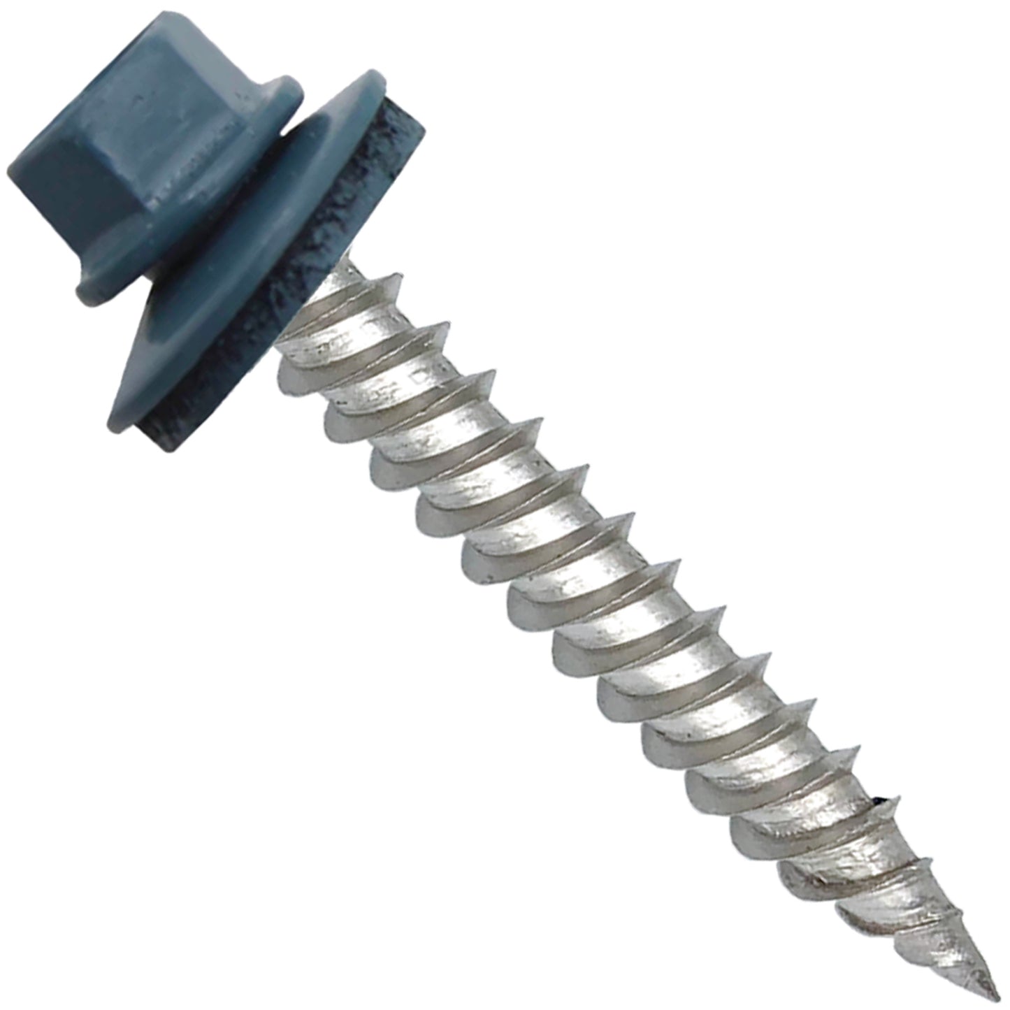 12 x 1-1/2" Stainless Steel Metal Roofing Screw - Hex Washer Head - Self starting/self tapping - EPDM washer. Colored head.