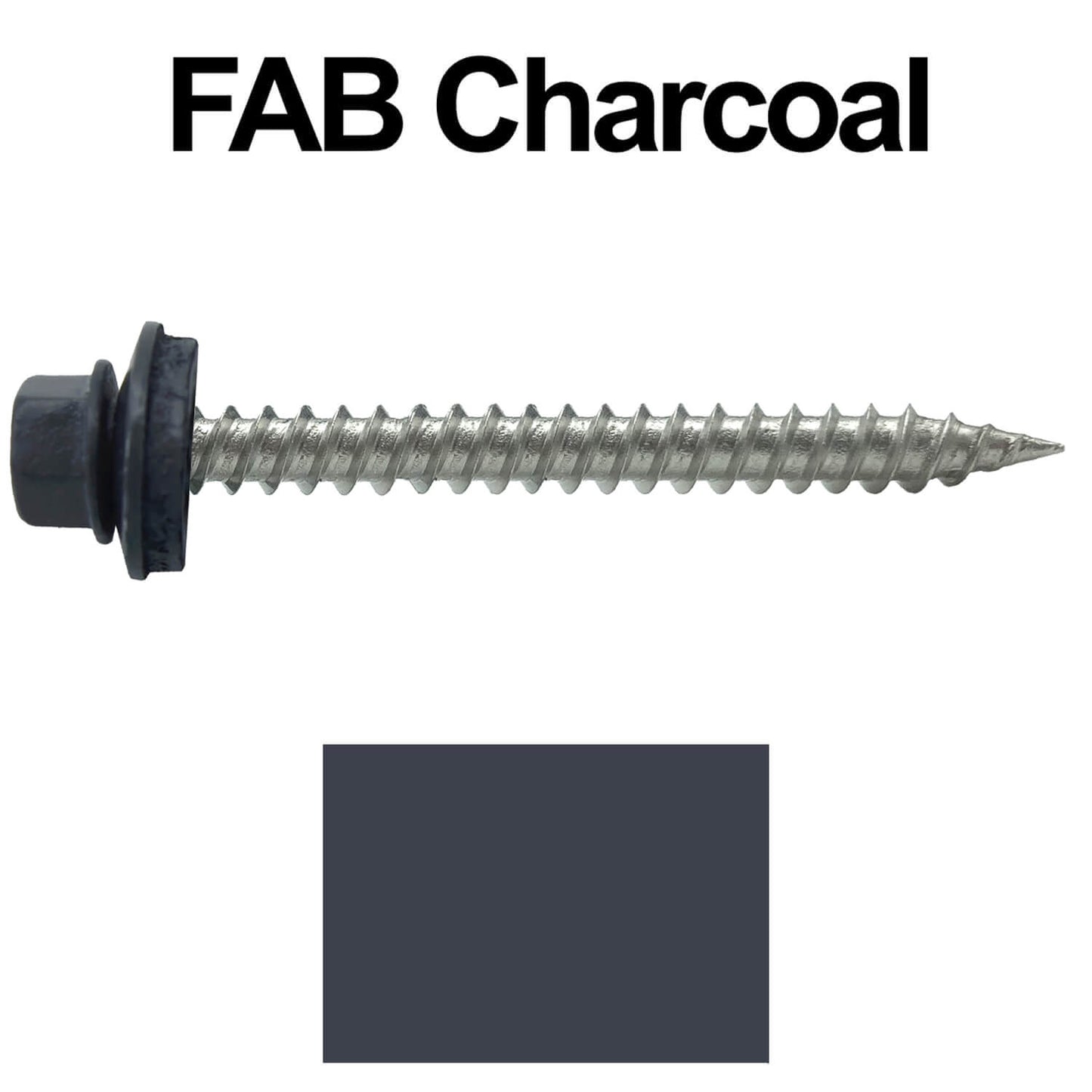 #9 x 2" Stainless Steel Metal Roofing Screws - Hex Washer Head - Self-Piercing (SP) tip metal to wood. EPDM washer. Colored head.