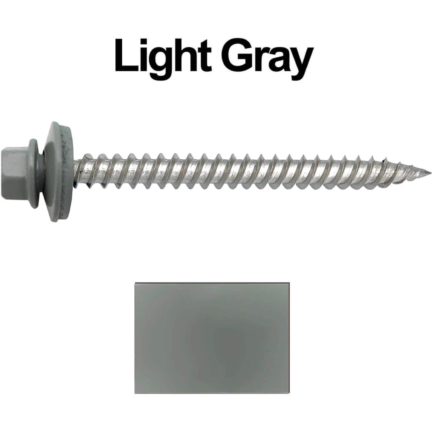 12 x 2-1/2" Stainless Steel Metal Roofing Screw - Hex Washer Head - Self starting/self tapping - EPDM washer. Colored head.