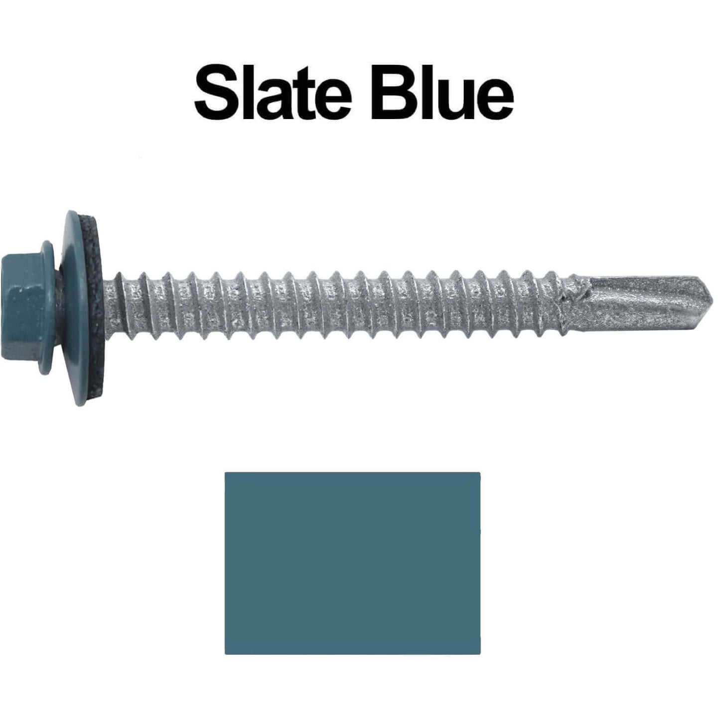 #12 x 2" Metal to Metal Type #3 Metal Roofing Screws - Hex Head Drill Point - 9/16" EPDM Washer.