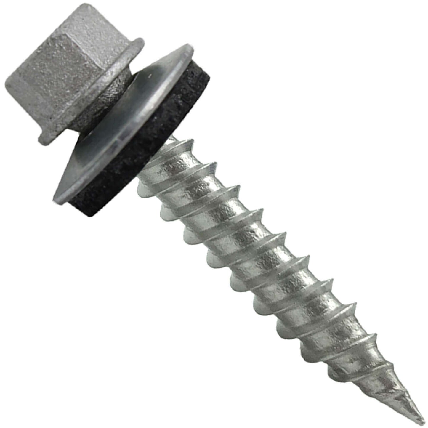 #9 x 1" Stainless Steel Metal Roofing Screws - Hex Washer Head - Self-Piercing (SP) tip metal to wood siding screws. EPDM washer. Colored head.