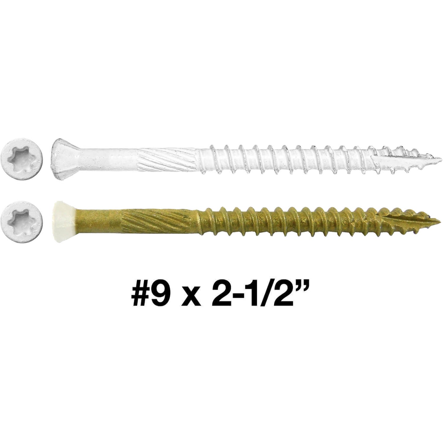 #9 Bronze Star WHITE TRIM HEAD Wood Screw Torx/Star Drive Head- Multipurpose Exterior Coated Torx/Star Drive Wood Screws