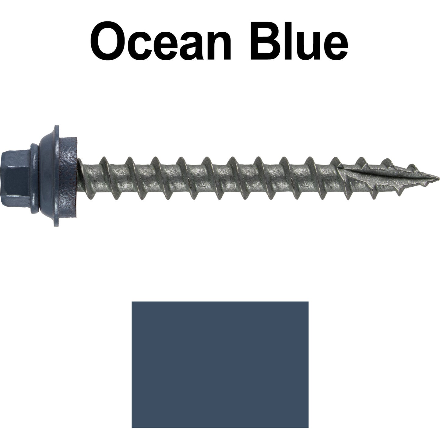12 X 2" Metal Roofing Screws For OSB and Plywood - Galvanized Metal to Wood Type 17 Tip - 1/4" Hex Head - Assembled EPDM Washer