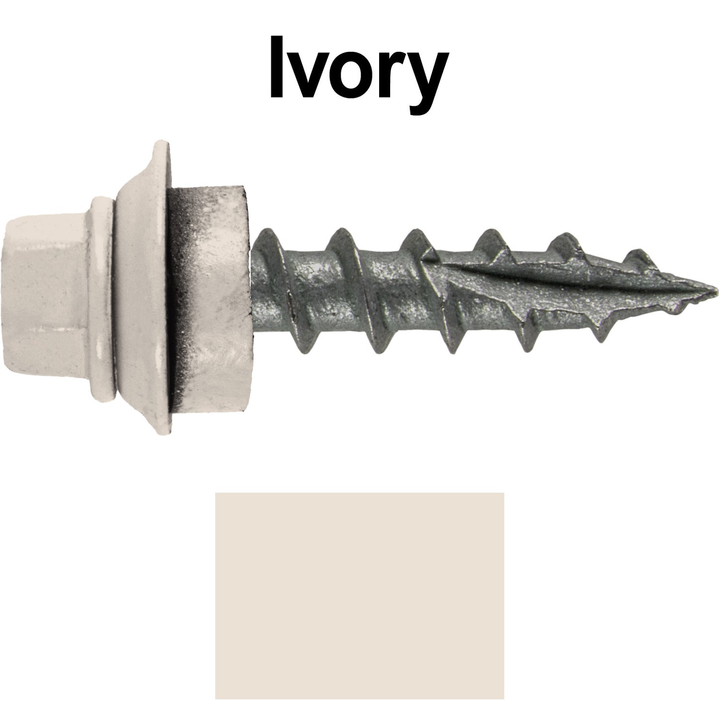 12 X 1" Metal Roofing Screws For OSB and Plywood - Galvanized Metal to Wood Type 17 Tip - 1/4" Hex Head - Assembled EPDM Washer