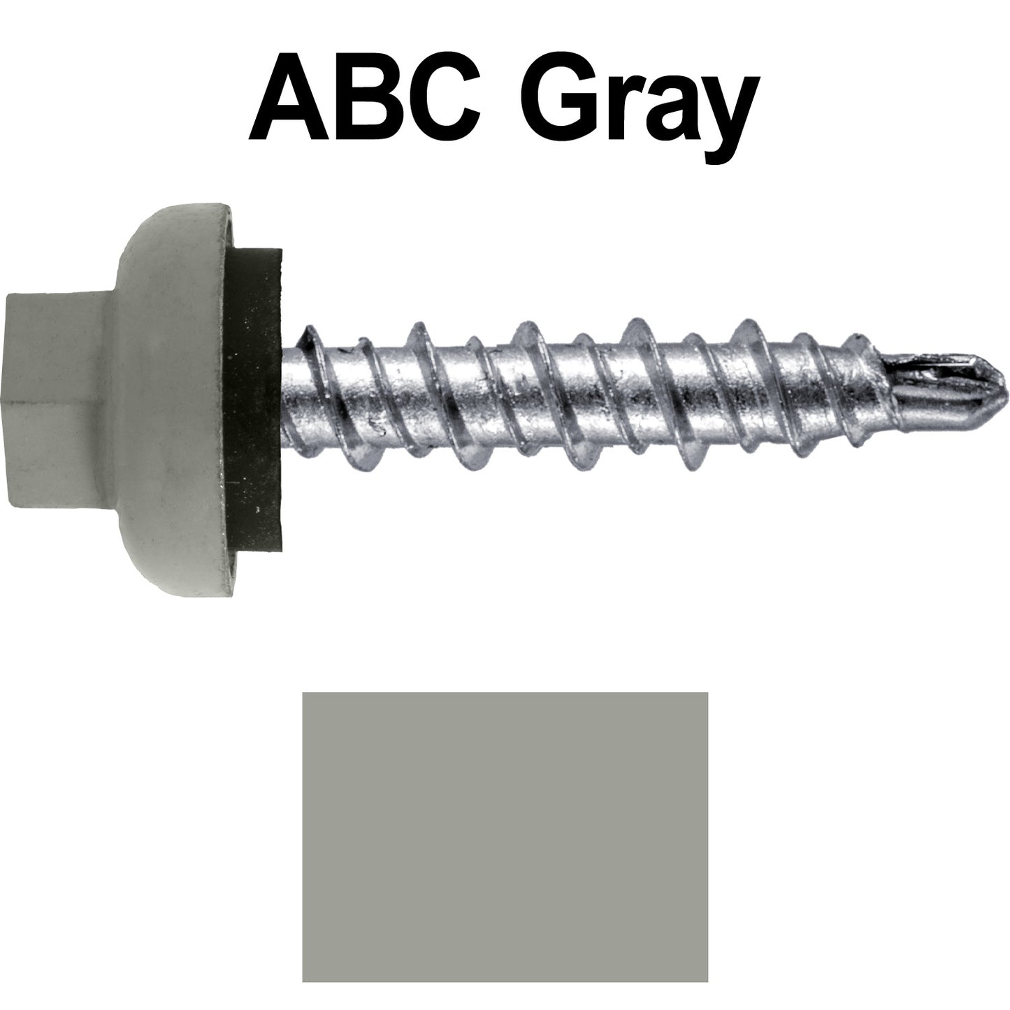 10 X 1" Zinc Aluminum Cap MINI-DRILLER Roofing Screws HI-LO THREAD Zinc Plated Carbon Steel Shank - EPDM Washer - Colored head