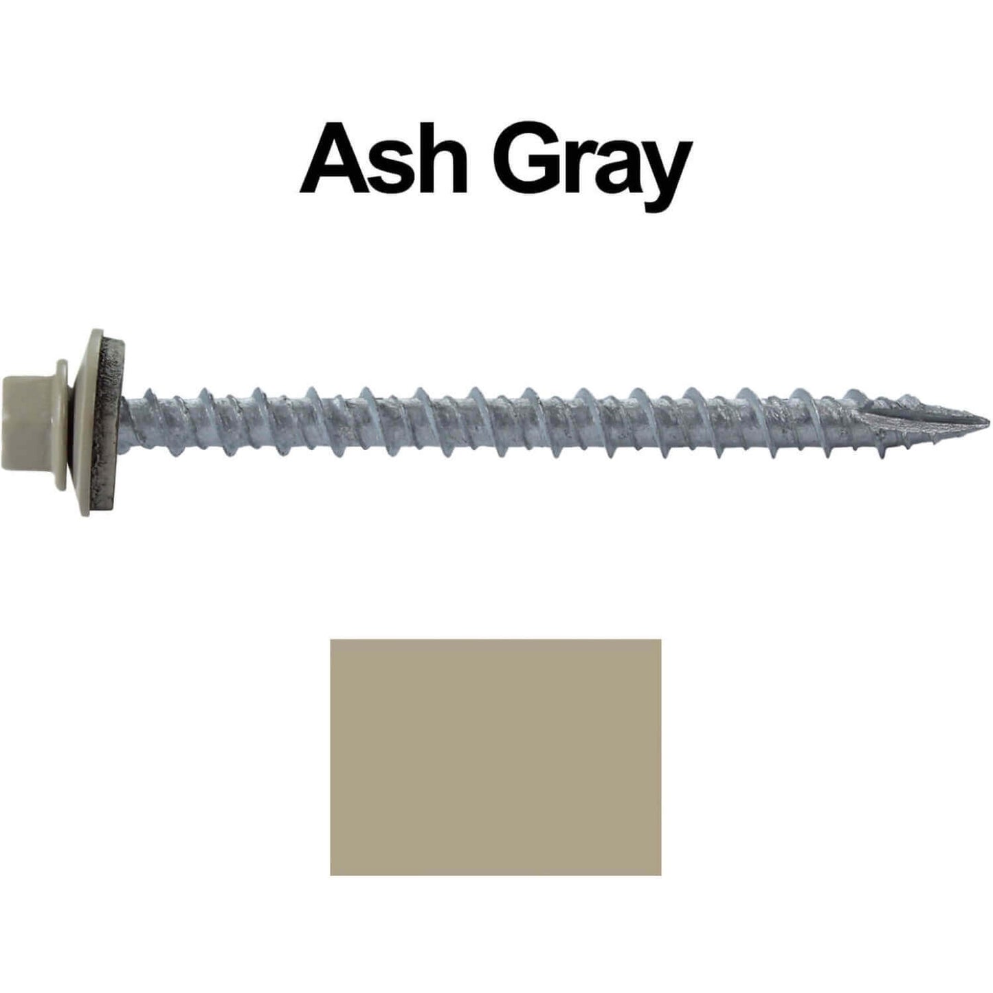 #10 x 2-1/2" Metal ROOFING SCREWS - Hex Washer Head - Self starting/self tapping - EPDM washer. Colored head.
