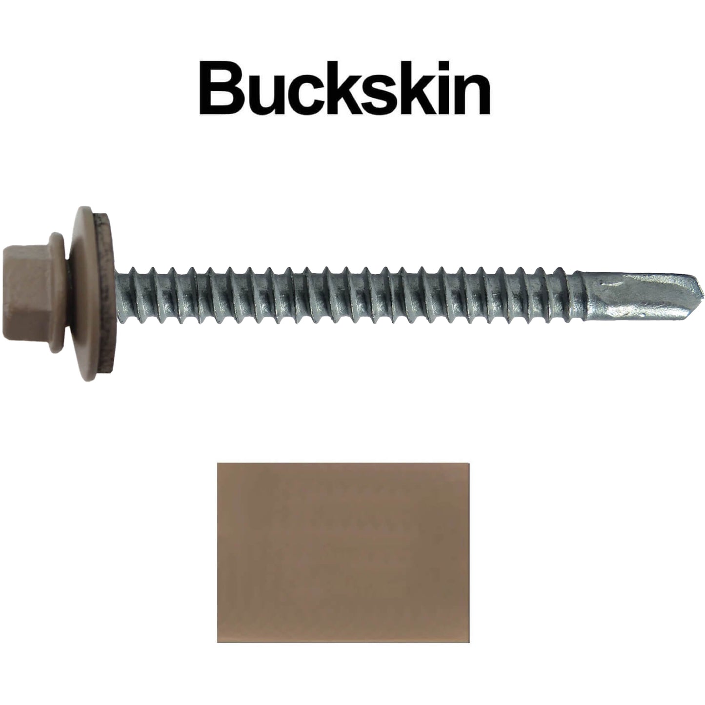 #12 X 3" Metal to Metal Type #3 Roofing Screws - Hex Washer Head - Self starting/self tapping - 5/8" EPDM washer. Colored head.