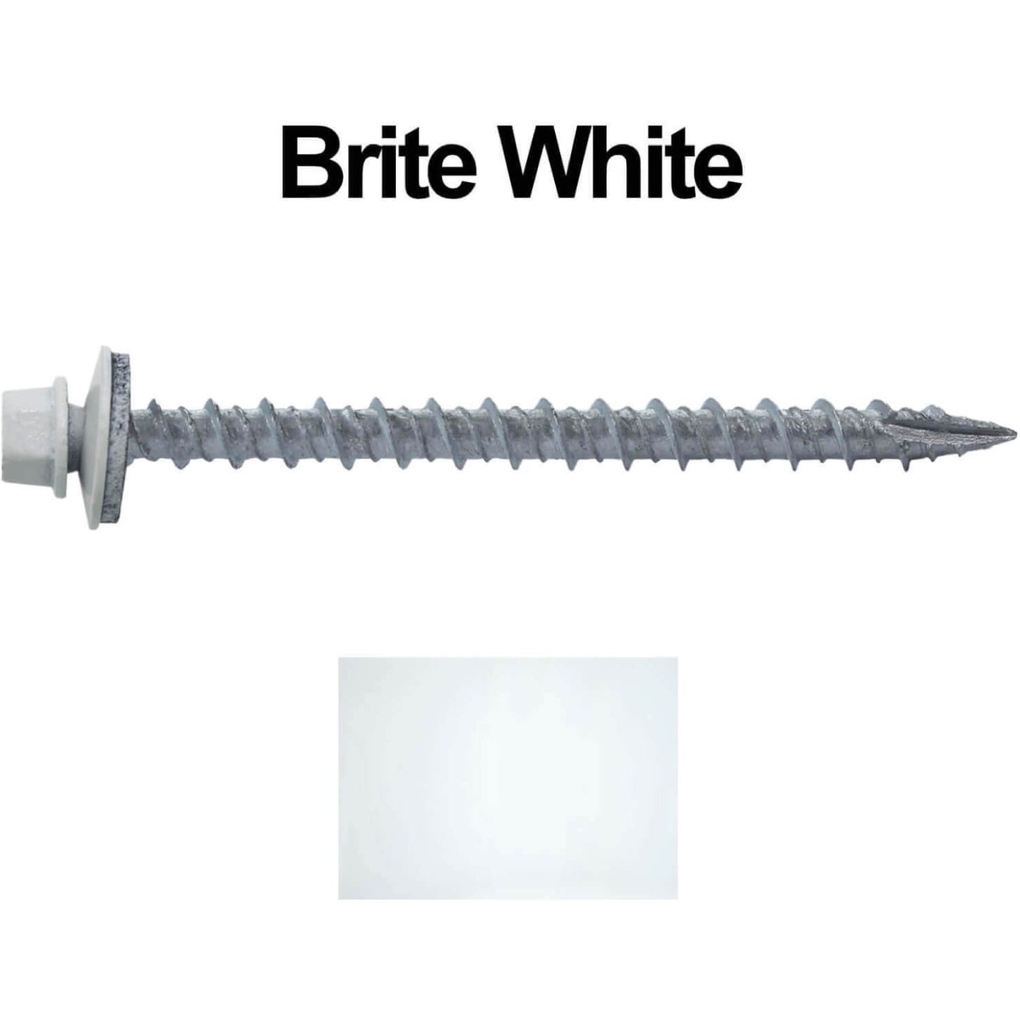 #10 x 2-1/2" Metal ROOFING SCREWS - Hex Washer Head - Self starting/self tapping - EPDM washer. Colored head.
