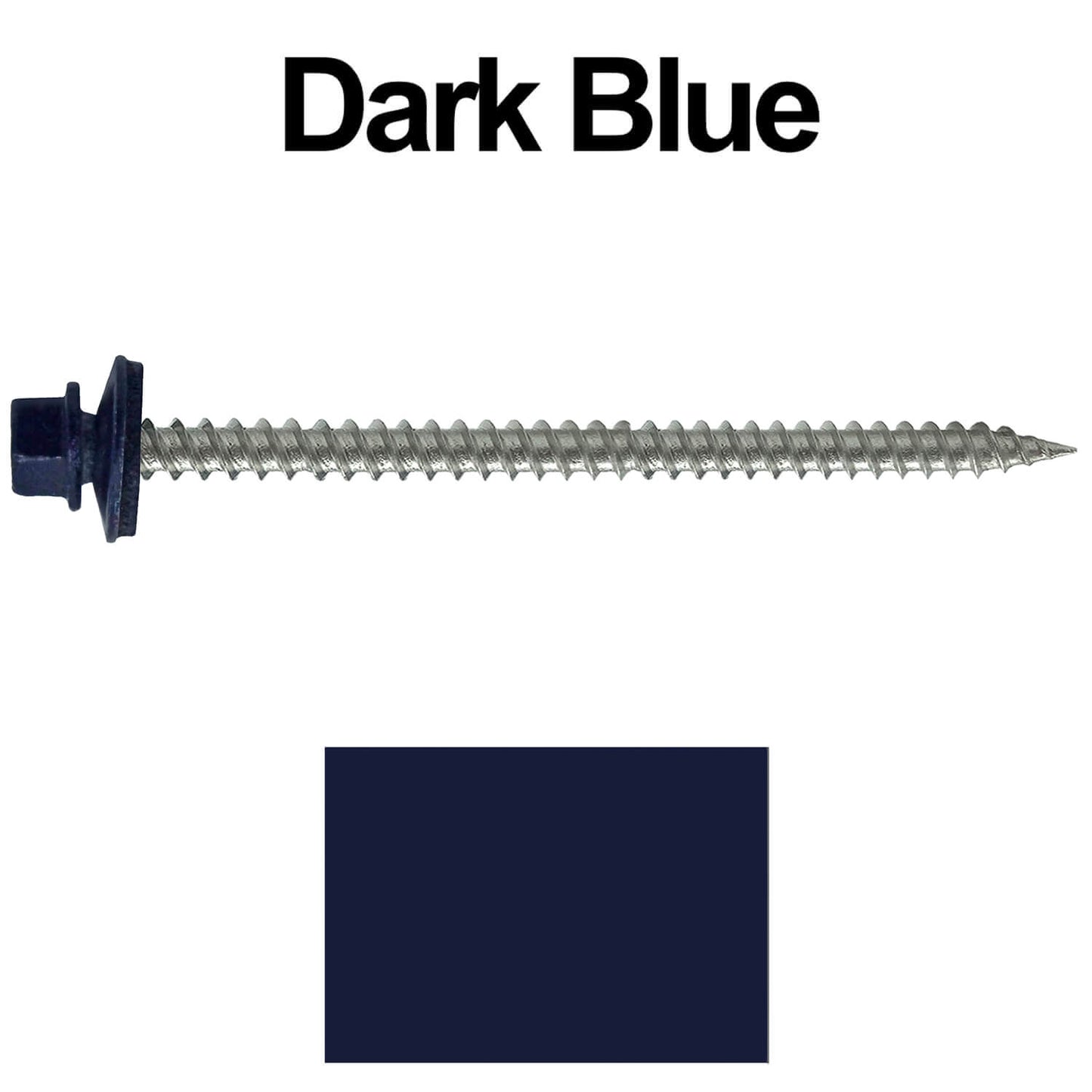 #9 x 3" Stainless Steel Metal Roofing Screws - Hex Washer Head - Self starting/self tapping - EPDM washer. Colored head.