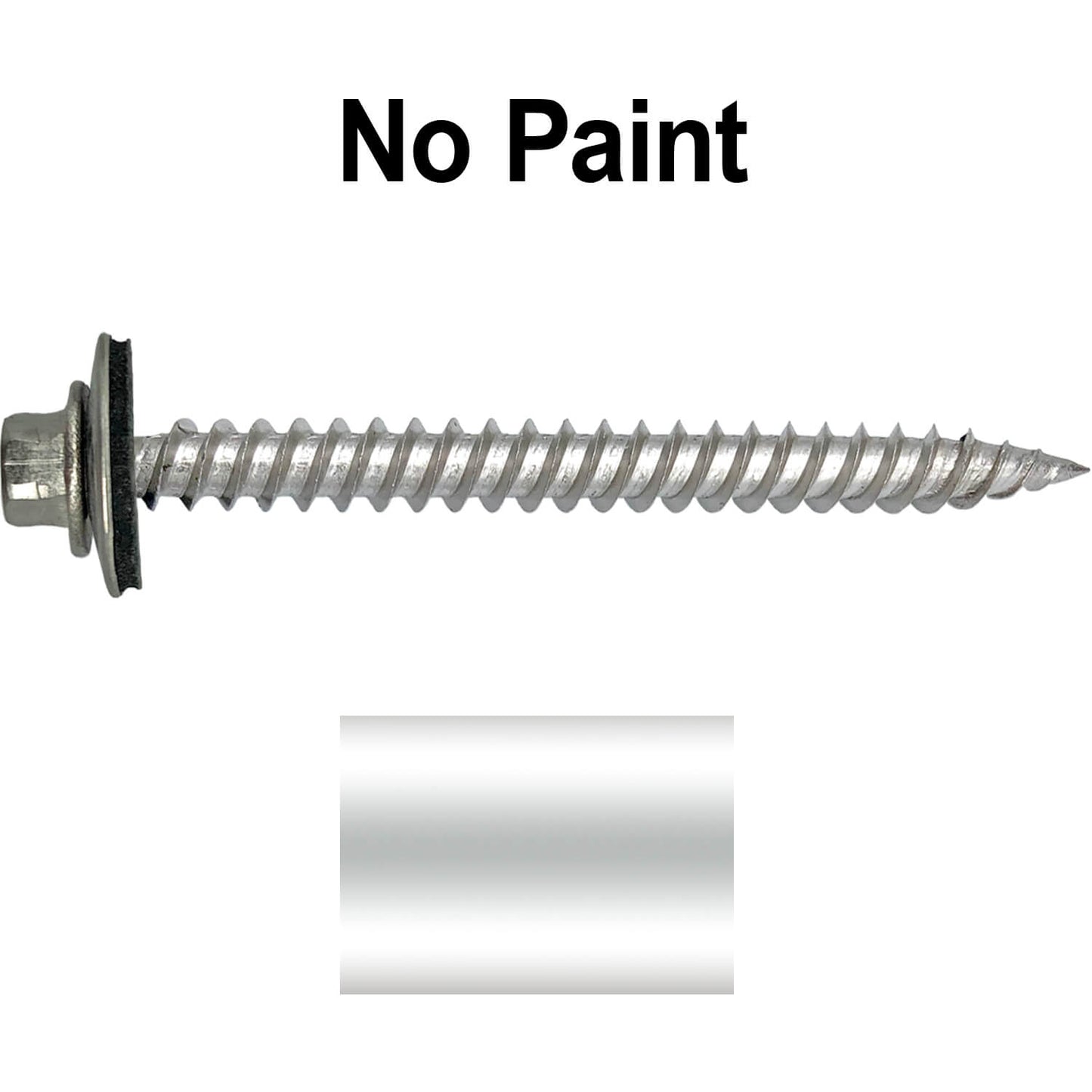 12 x 2-1/2" Stainless Steel Metal Roofing Screw - Hex Washer Head - Self starting/self tapping - EPDM washer. Colored head.