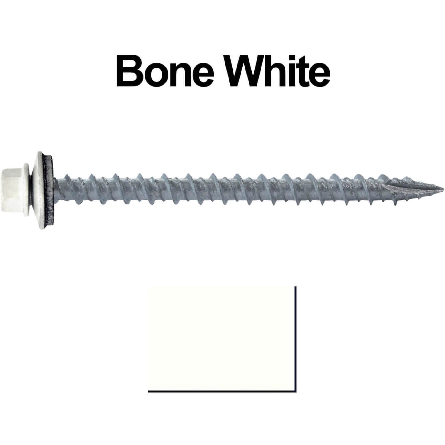 #10 x 2-1/2" Metal ROOFING SCREWS - Hex Washer Head - Self starting/self tapping - EPDM washer. Colored head.