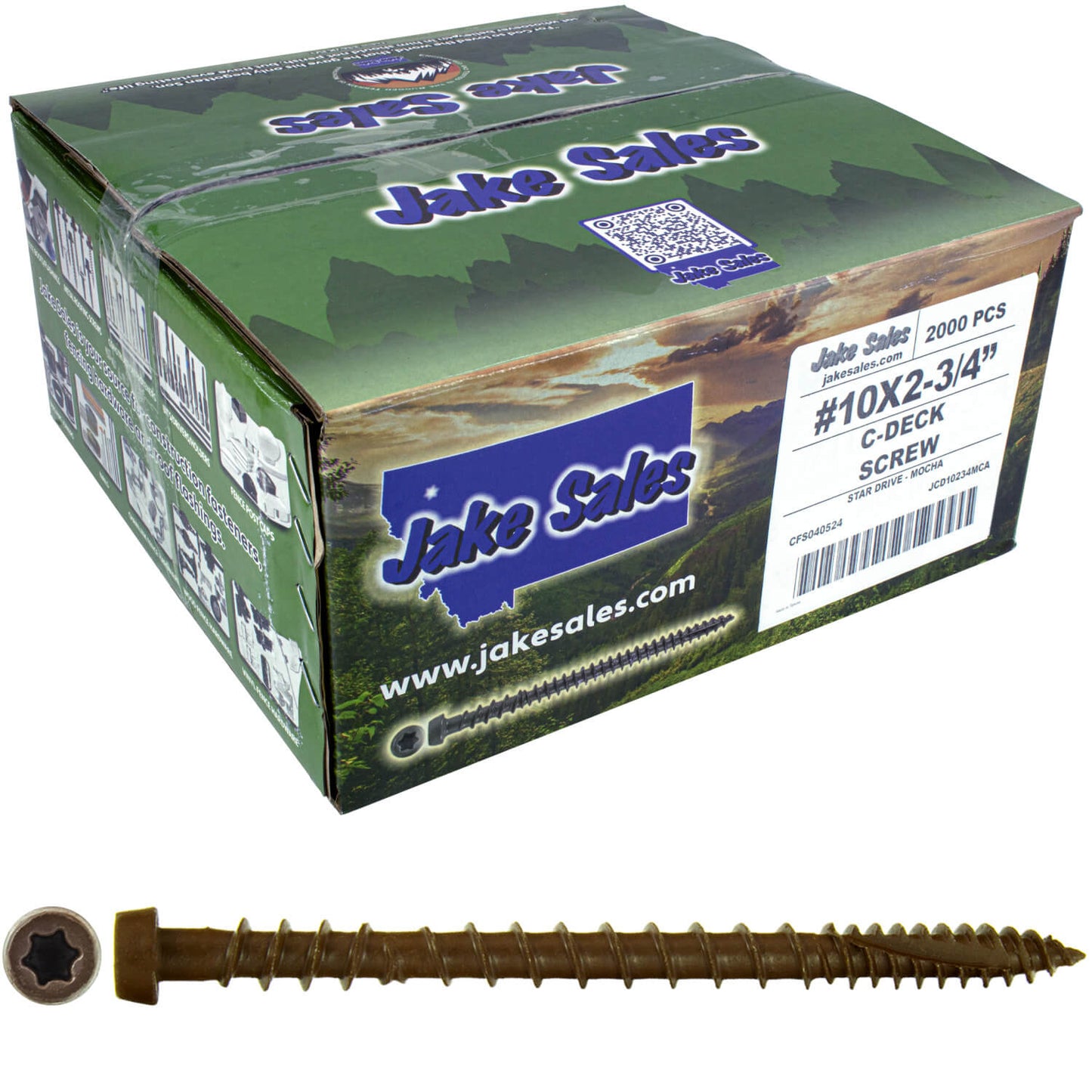 #10 x 2-3/4" Colored Composite Decking Wood Screws with Torx/Star Drive Head (T20 Bit), Exterior Coated, Compatible with Pressure Treated and ACQ Lumber