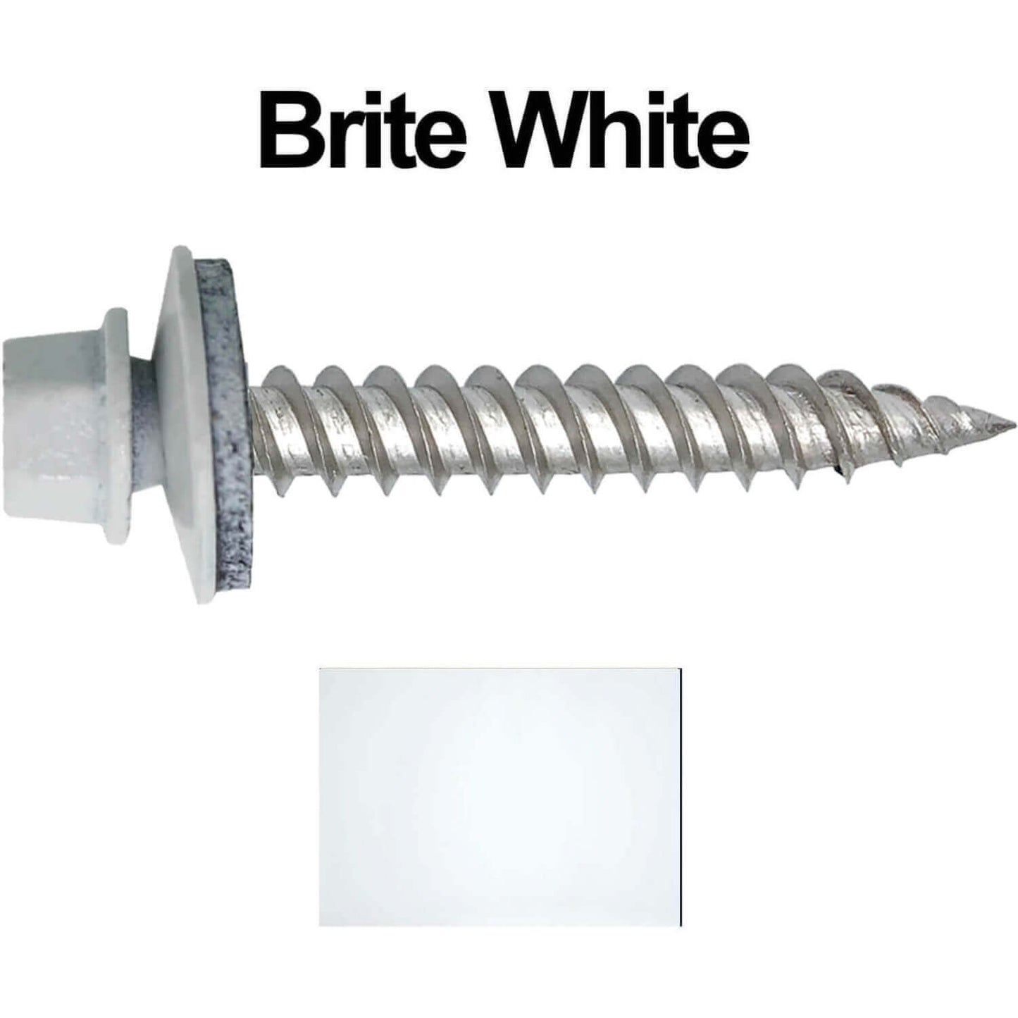 12 x 1-1/2" Stainless Steel Metal Roofing Screw - Hex Washer Head - Self starting/self tapping - EPDM washer. Colored head.