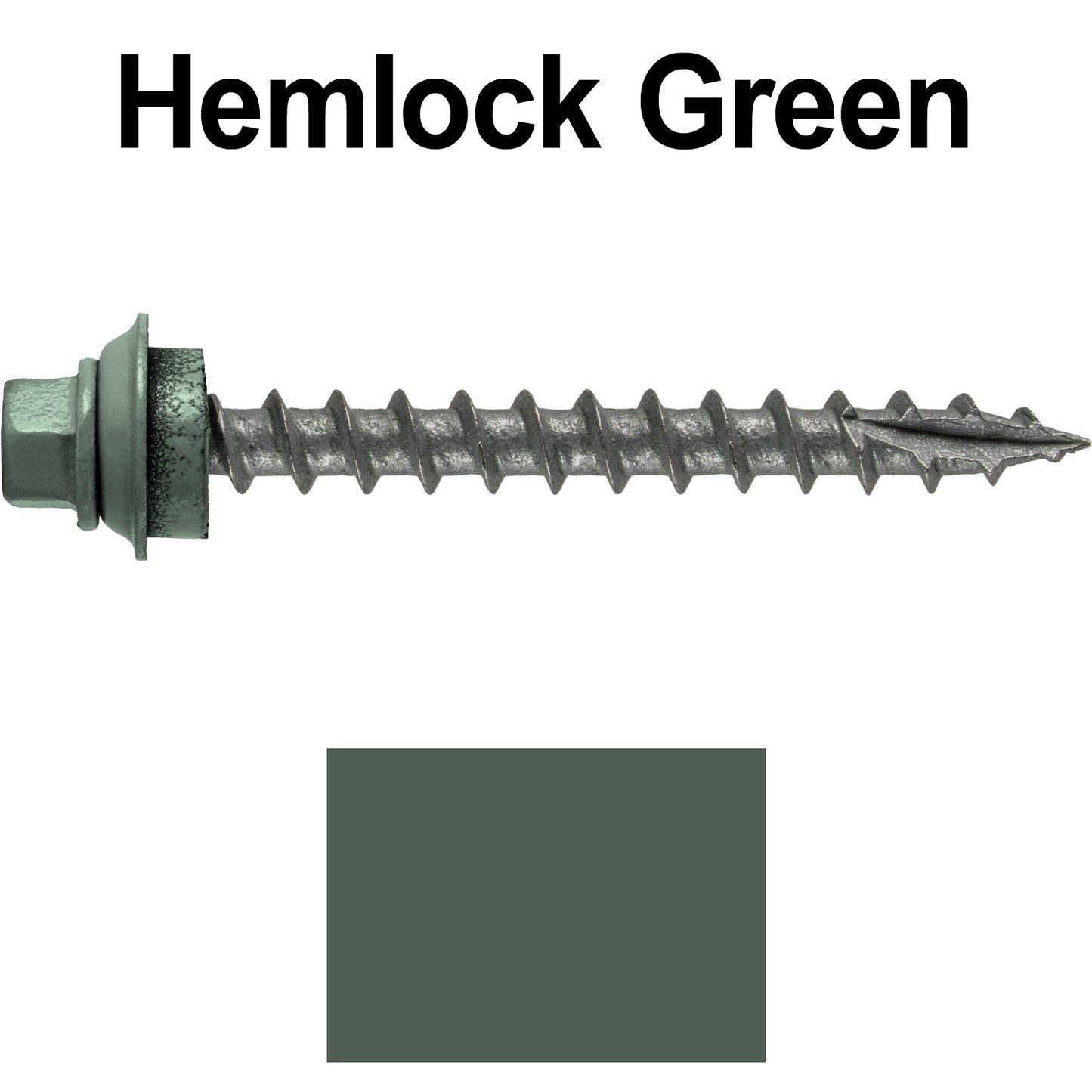 12 X 2" Metal Roofing Screws For OSB and Plywood - Galvanized Metal to Wood Type 17 Tip - 1/4" Hex Head - Assembled EPDM Washer