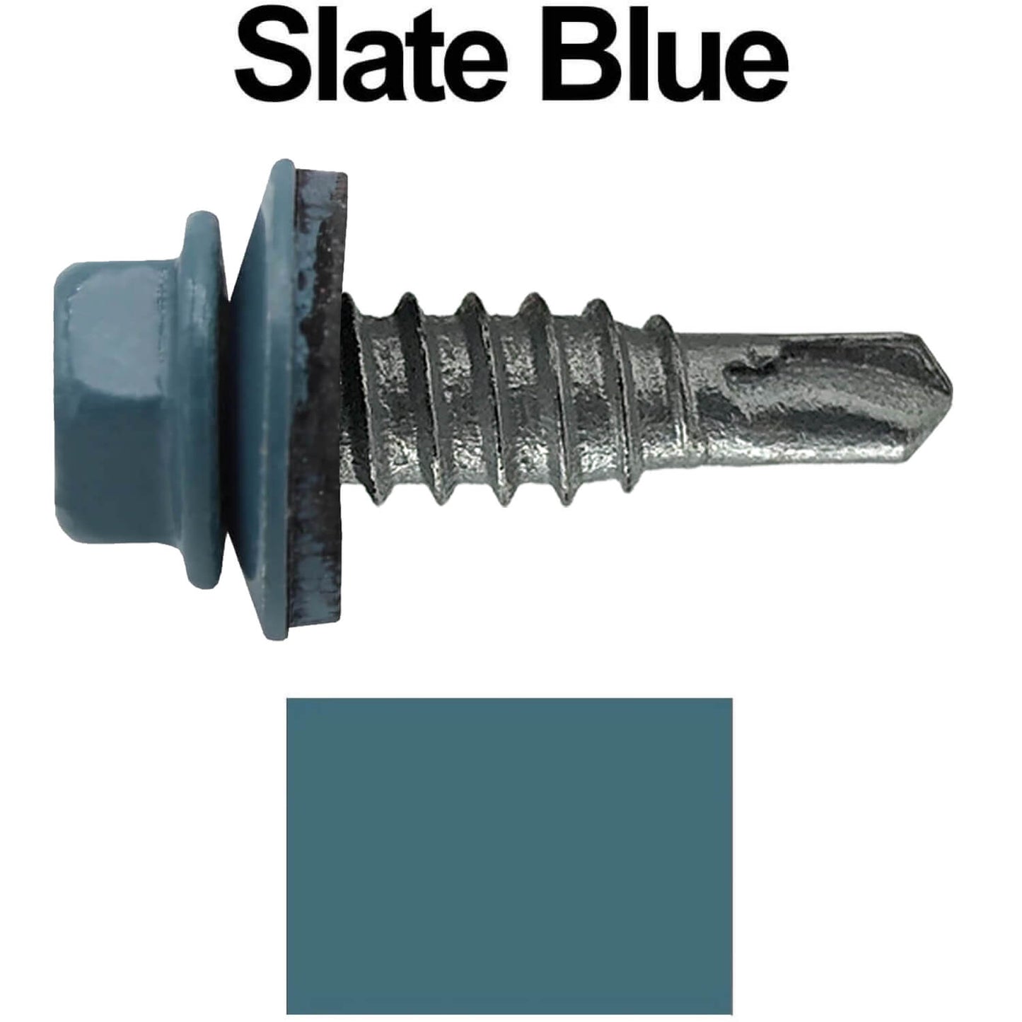 #14 x 7/8" Stitch Tek Metal to Metal Type #1 Roofing Screws - Hex Washer Head - Drill Point - 9/16" EPDM washer.