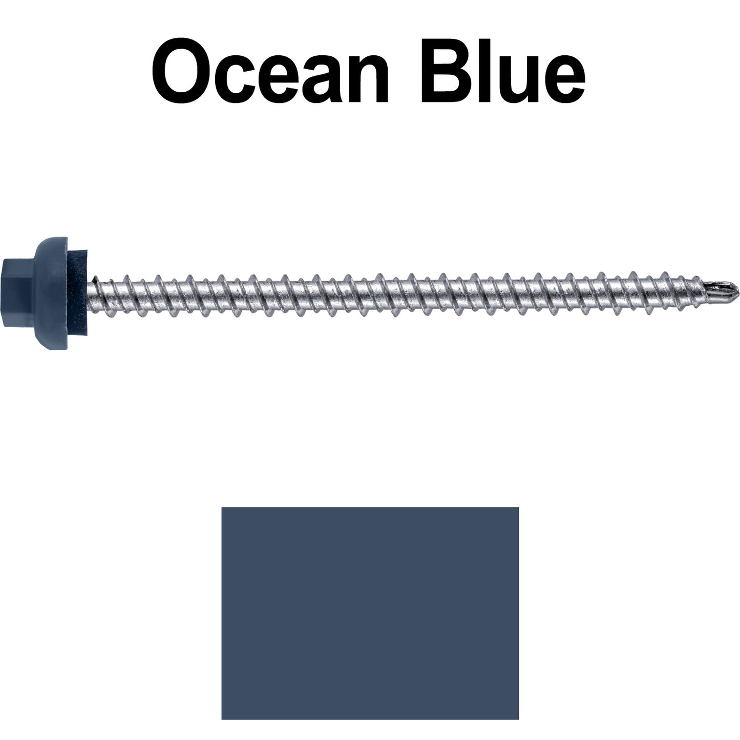 10 X 3" Zinc Aluminum Cap MINI-DRILLER Roofing Screws HI-LO THREAD Zinc Plated Carbon Steel Shank - EPDM Washer - Colored head