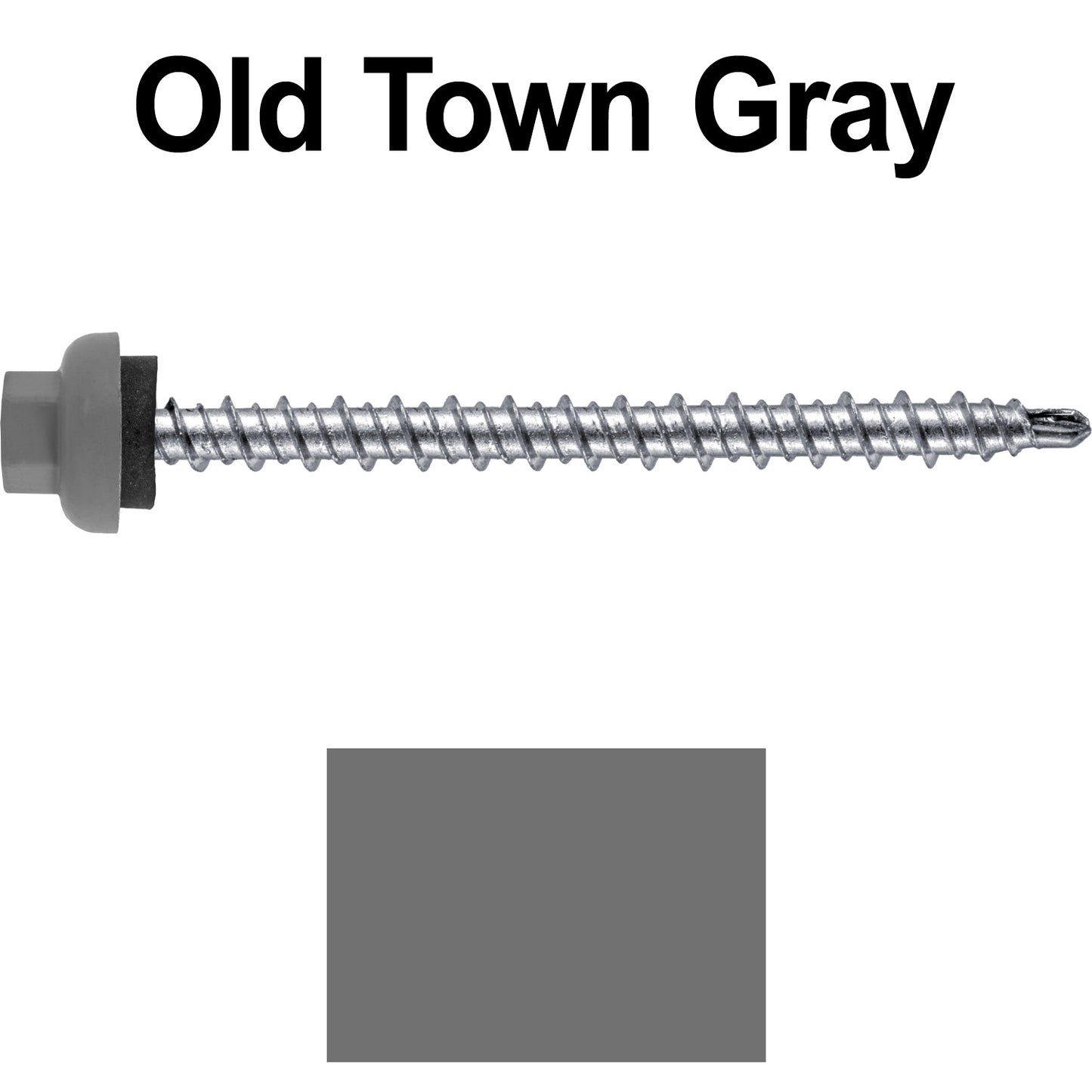 10 X 2-1/2" Zinc Aluminum Cap MINI-DRILLER Roofing Screws HI-LO THREAD Zinc Plated Carbon Steel Shank - EPDM Washer - Colored head