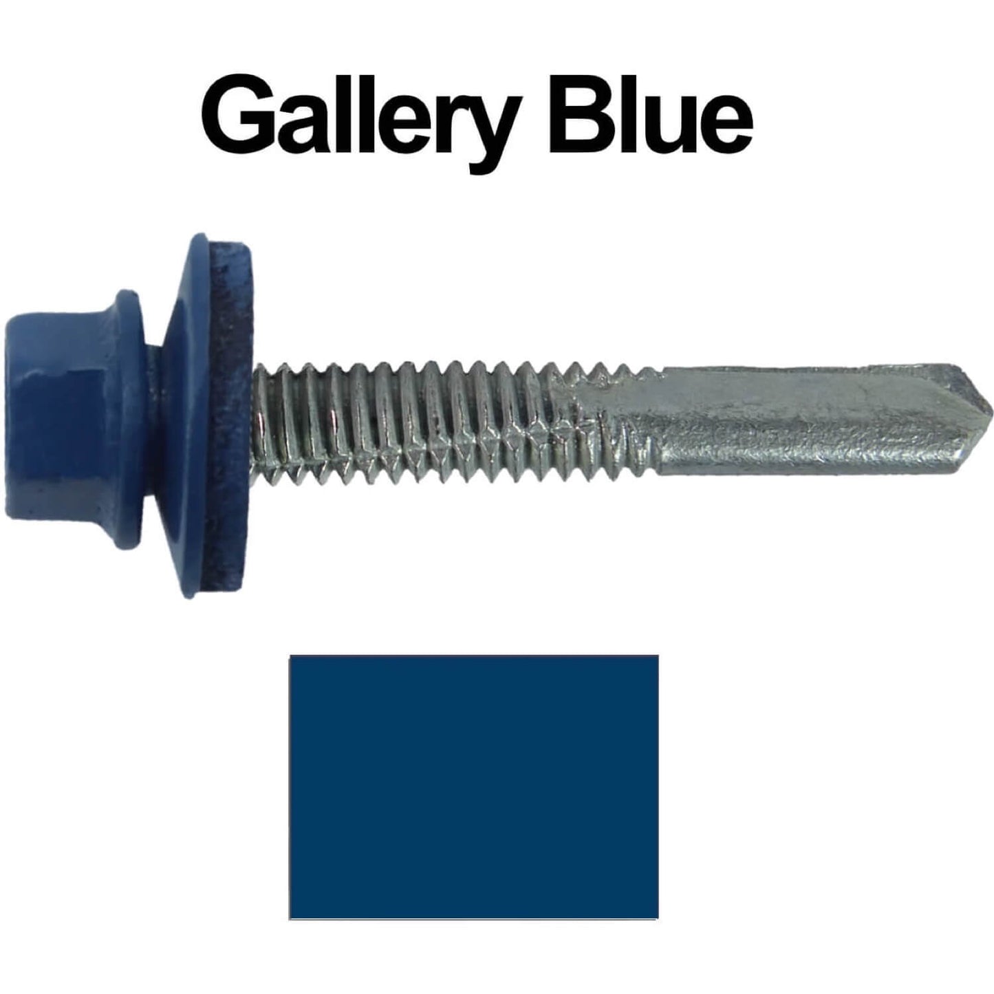 #12 x 1-1/2" Metal to Metal Type #5 Roofing Screws - Hex Head Drill Point. 9/16" EPDM Washer. Colored Head.