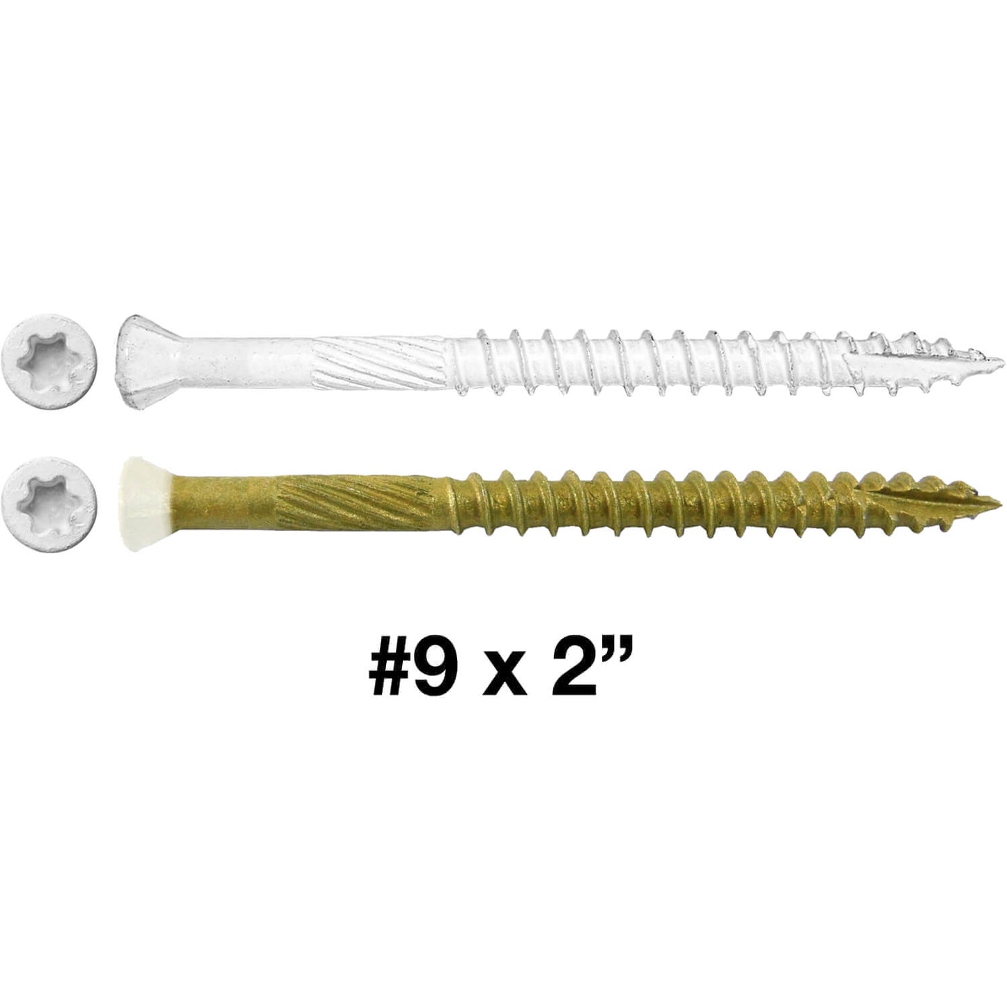 #9 Bronze Star WHITE TRIM HEAD Wood Screw Torx/Star Drive Head- Multipurpose Exterior Coated Torx/Star Drive Wood Screws