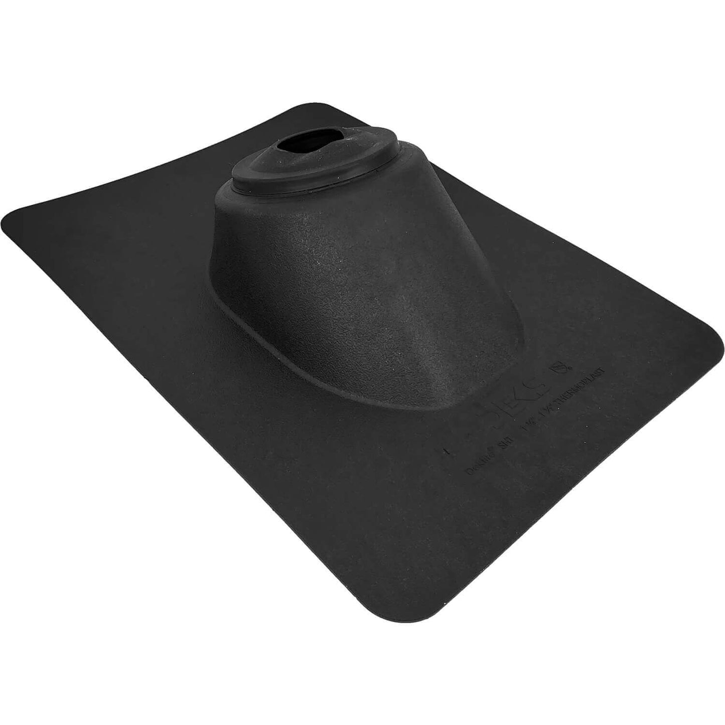 Dektite Pipe Flashing for Shingle Roof Applications. Thermoplastic Hard Base with Elastomer Collar.