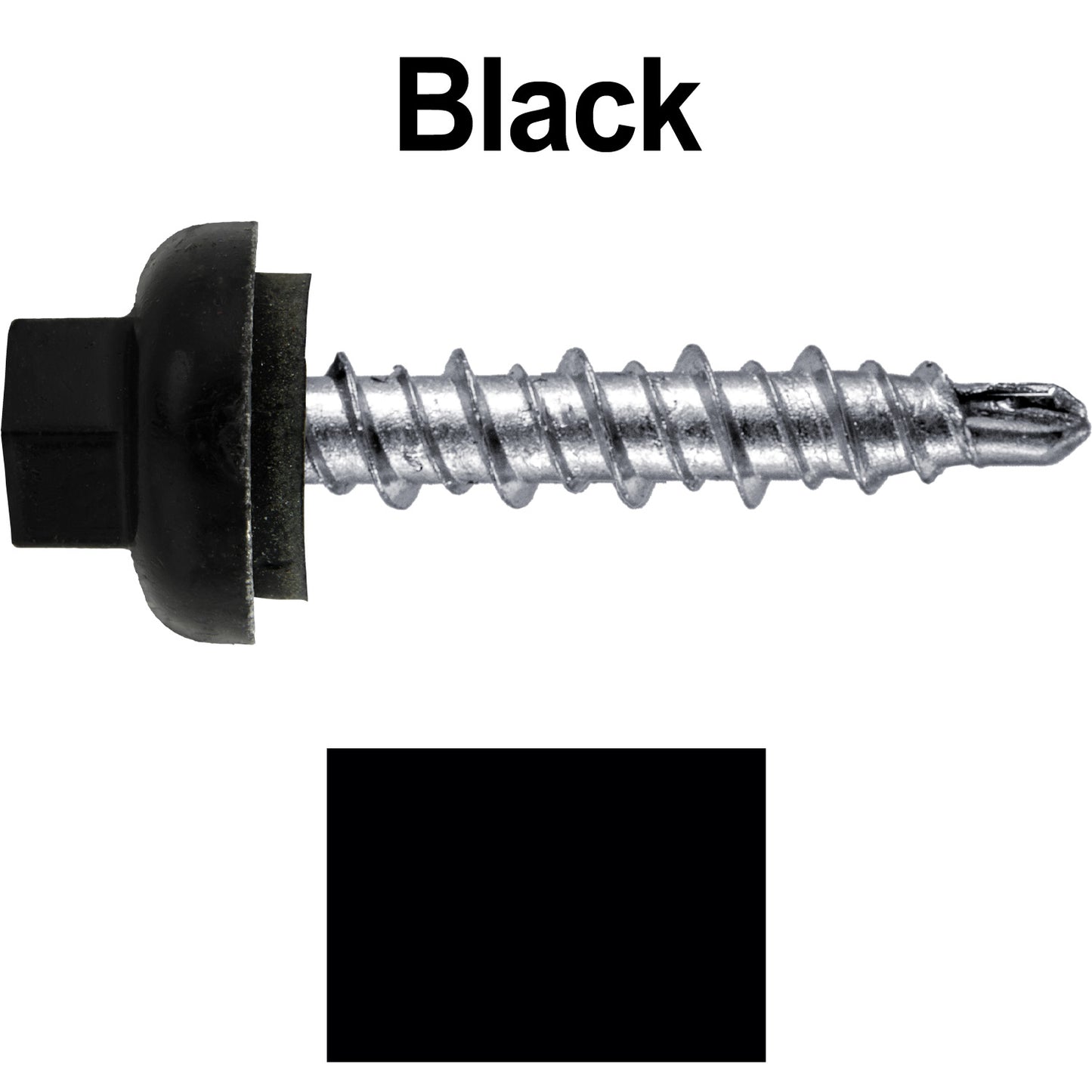 10 X 1" Zinc Aluminum Cap MINI-DRILLER Roofing Screws HI-LO THREAD Zinc Plated Carbon Steel Shank - EPDM Washer - Colored head
