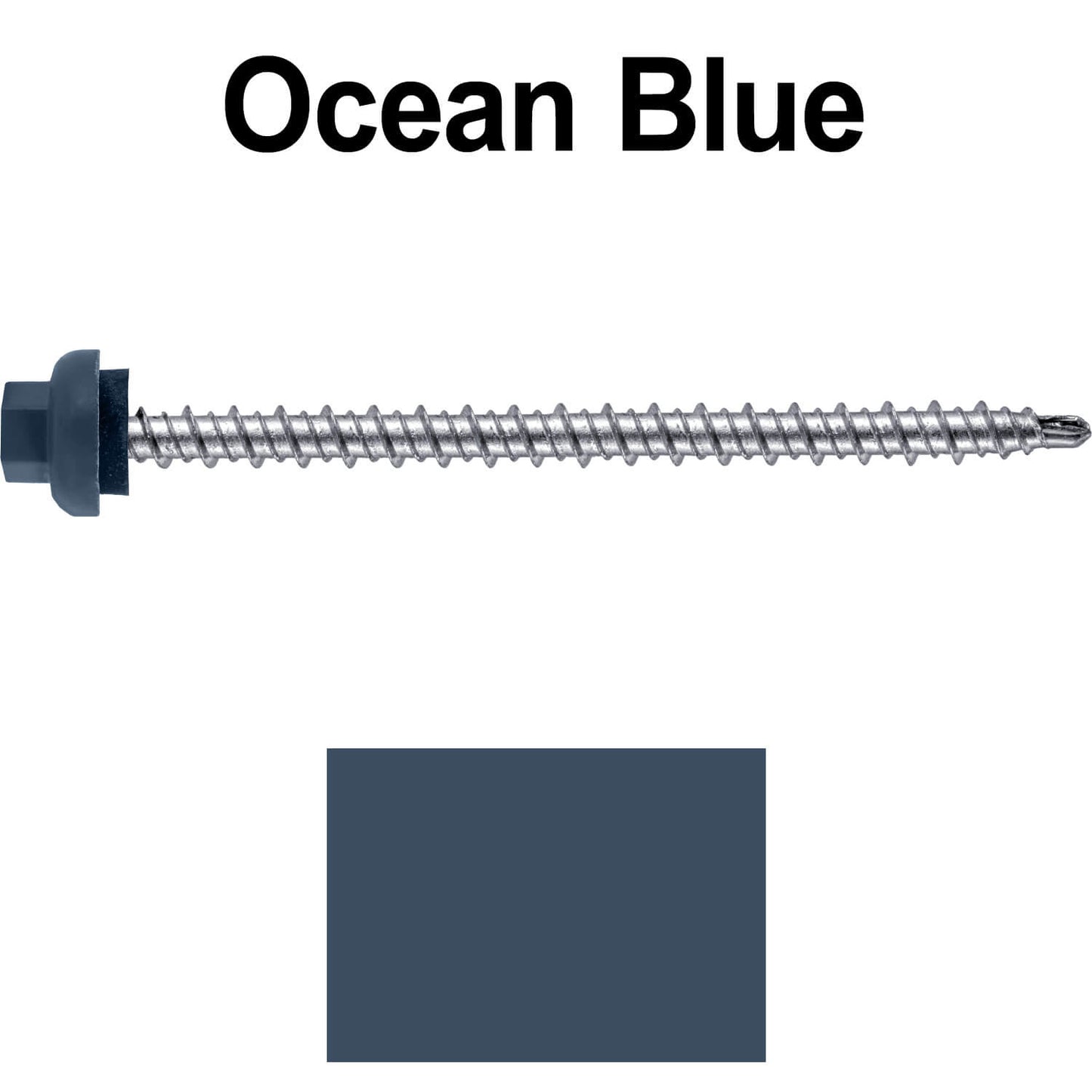 10 X 3" Zinc Aluminum Cap MINI-DRILLER Roofing Screws HI-LO THREAD Zinc Plated Carbon Steel Shank - EPDM Washer - Colored head