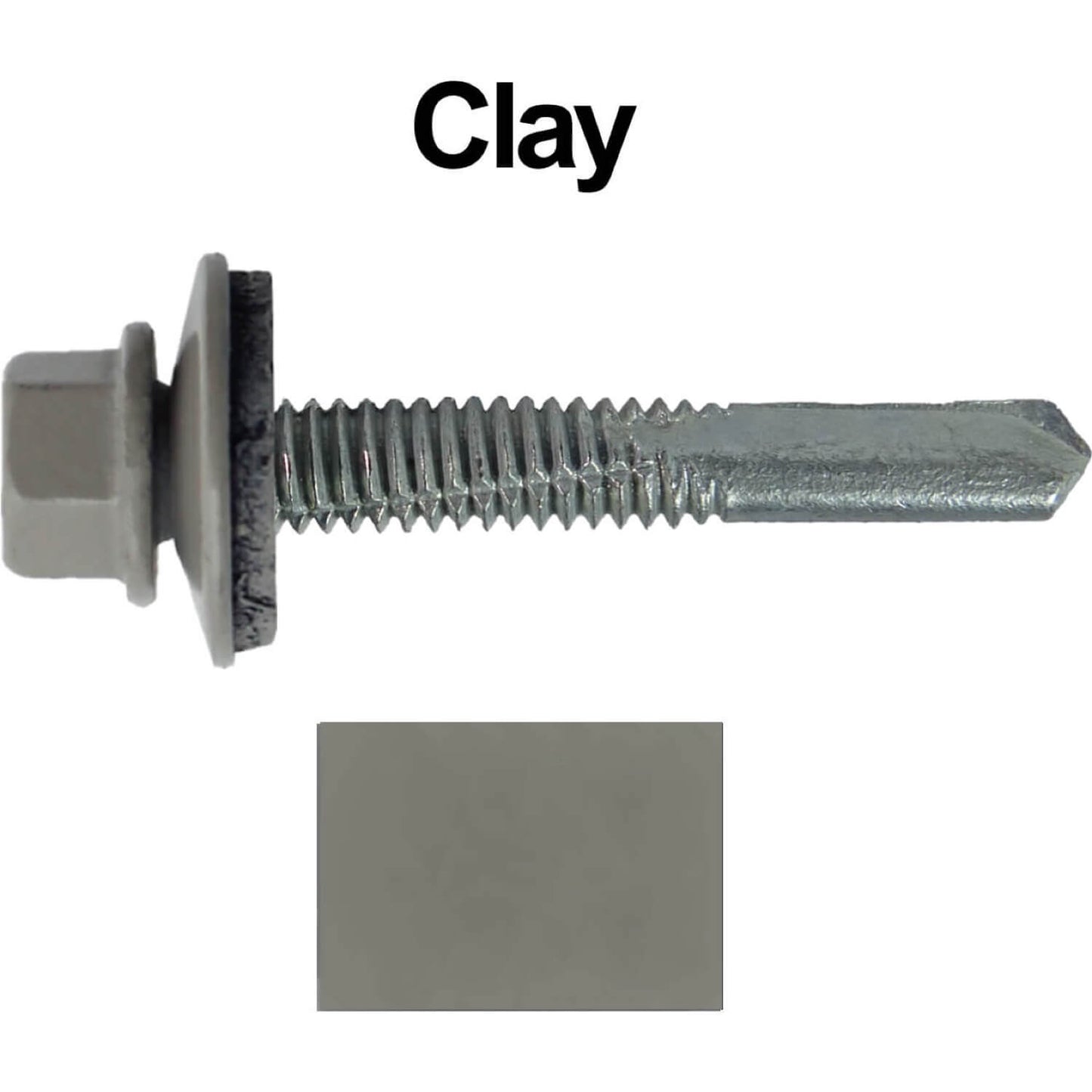 #12 x 1-1/2" Metal to Metal Type #5 Roofing Screws - Hex Head Drill Point. 9/16" EPDM Washer. Colored Head.