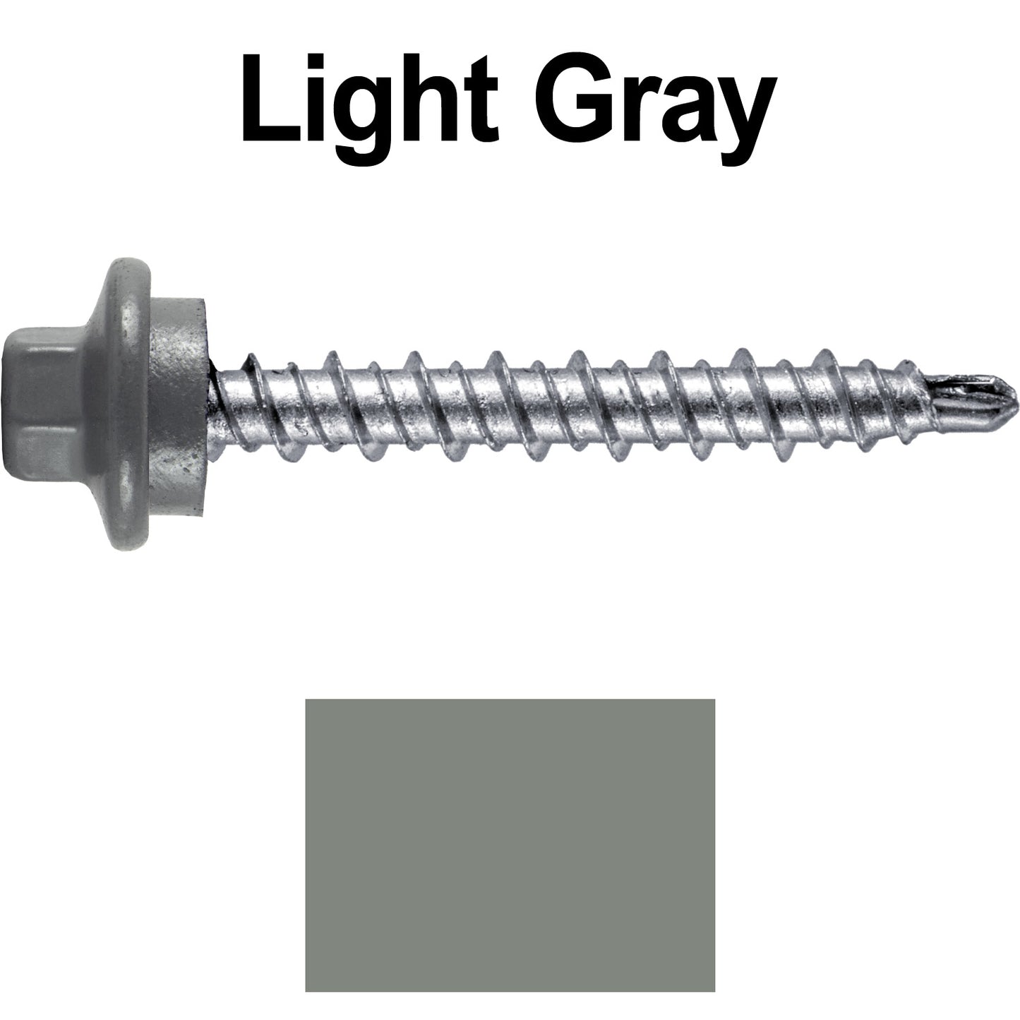 #10 x 1-1/2" Stainless Steel Mini Driller Sheet Metal Roofing Screw - Hex Washer Cap - Self starting metal to wood siding screws - EPDM washer. Colored head.