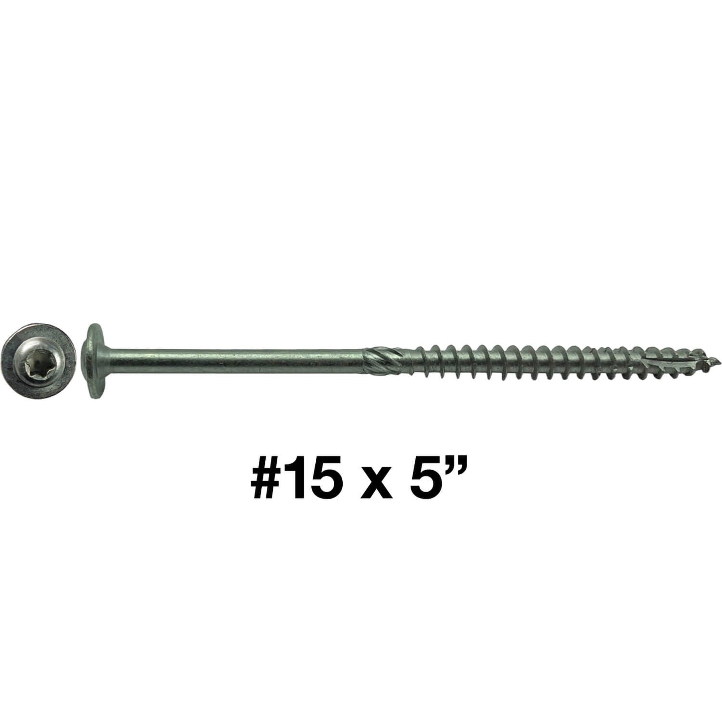 #15 Stainless Steel Construction Lag Screw T-30 Torx/Star Drive Heavy Duty Lag Screw - Modified Truss Washer Head