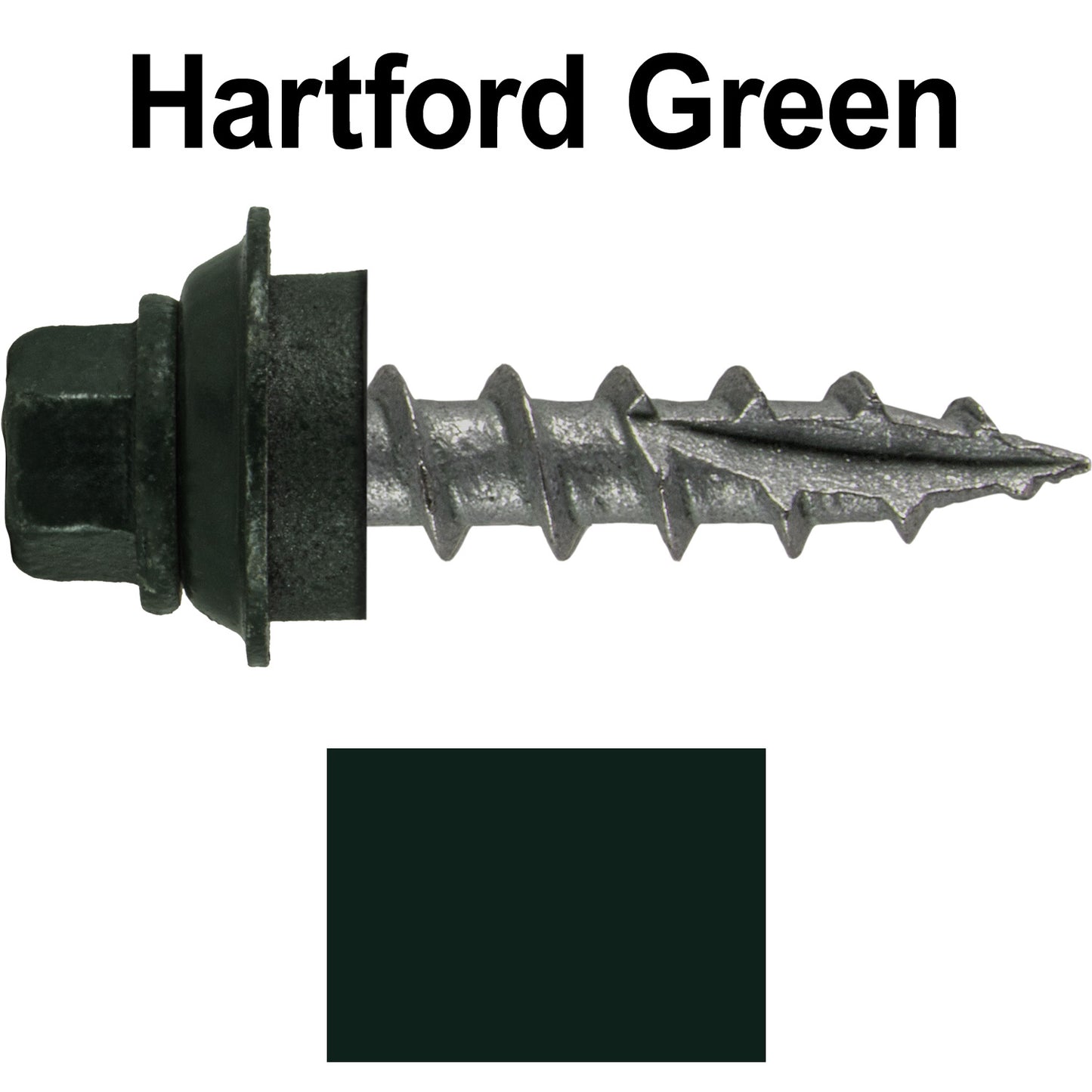12 X 1" Metal Roofing Screws For OSB and Plywood - Galvanized Metal to Wood Type 17 Tip - 1/4" Hex Head - Assembled EPDM Washer