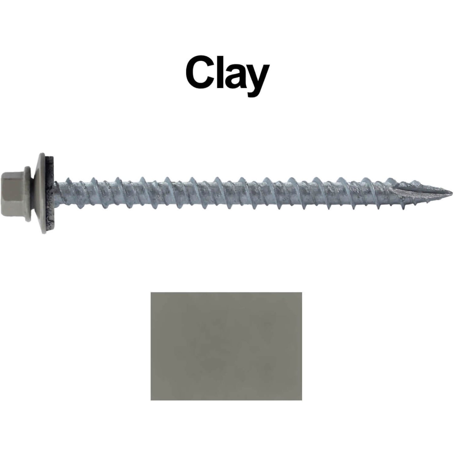#10 x 2-1/2" Metal ROOFING SCREWS - Hex Washer Head - Self starting/self tapping - EPDM washer. Colored head.