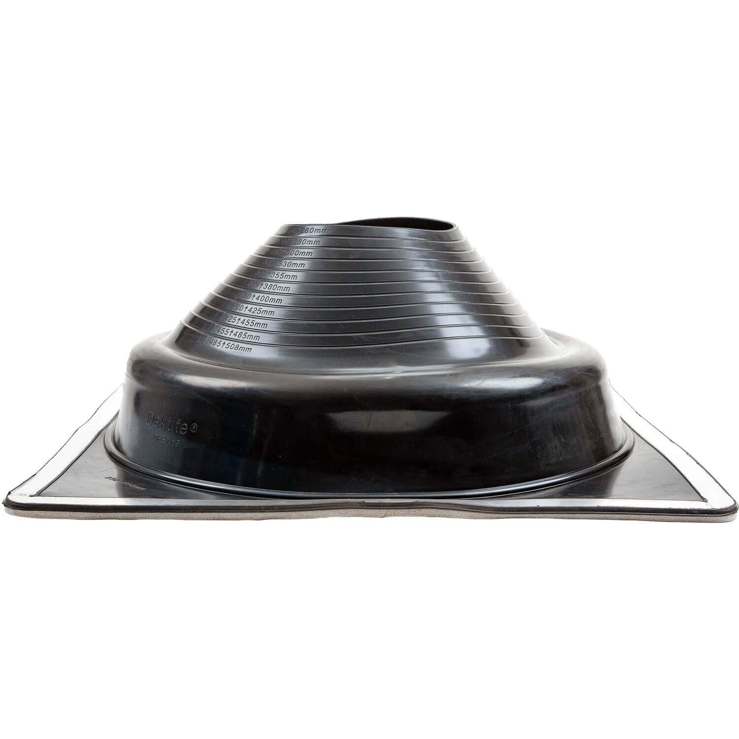 EZI-SEAL EPDM Square Base - Sponge Gasket - Metal Roof Pipe Flashing - No Silicone Needed (BLACK)