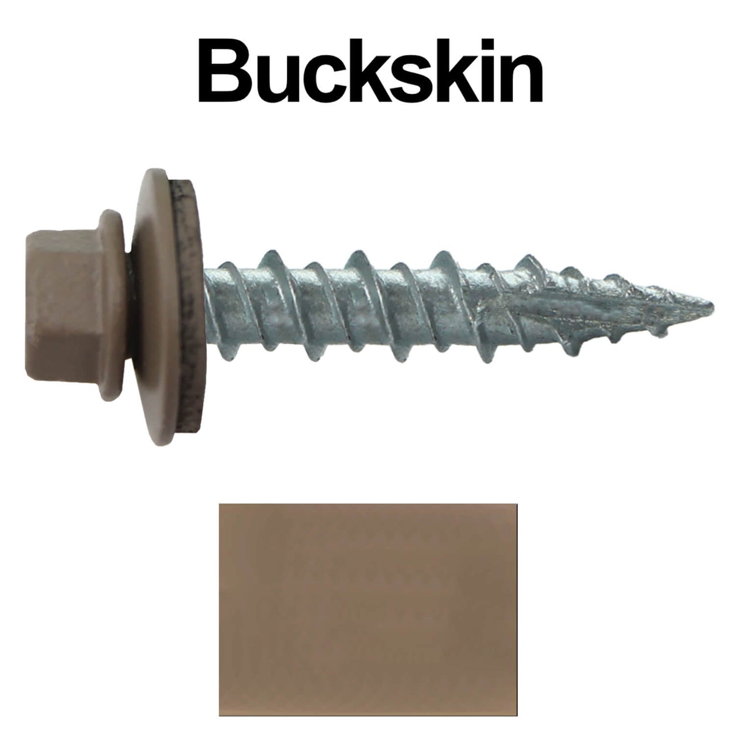 #10 x 1" Metal ROOFING SCREWS - Hex Washer Head - Self starting/self tapping - EPDM washer. Colored head.
