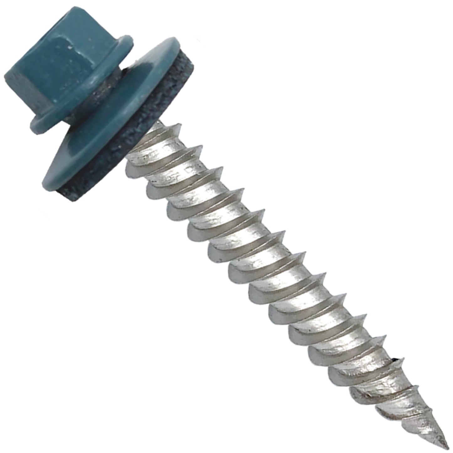 12 x 1-1/2" Stainless Steel Metal Roofing Screw - Hex Washer Head - Self starting/self tapping - EPDM washer. Colored head.