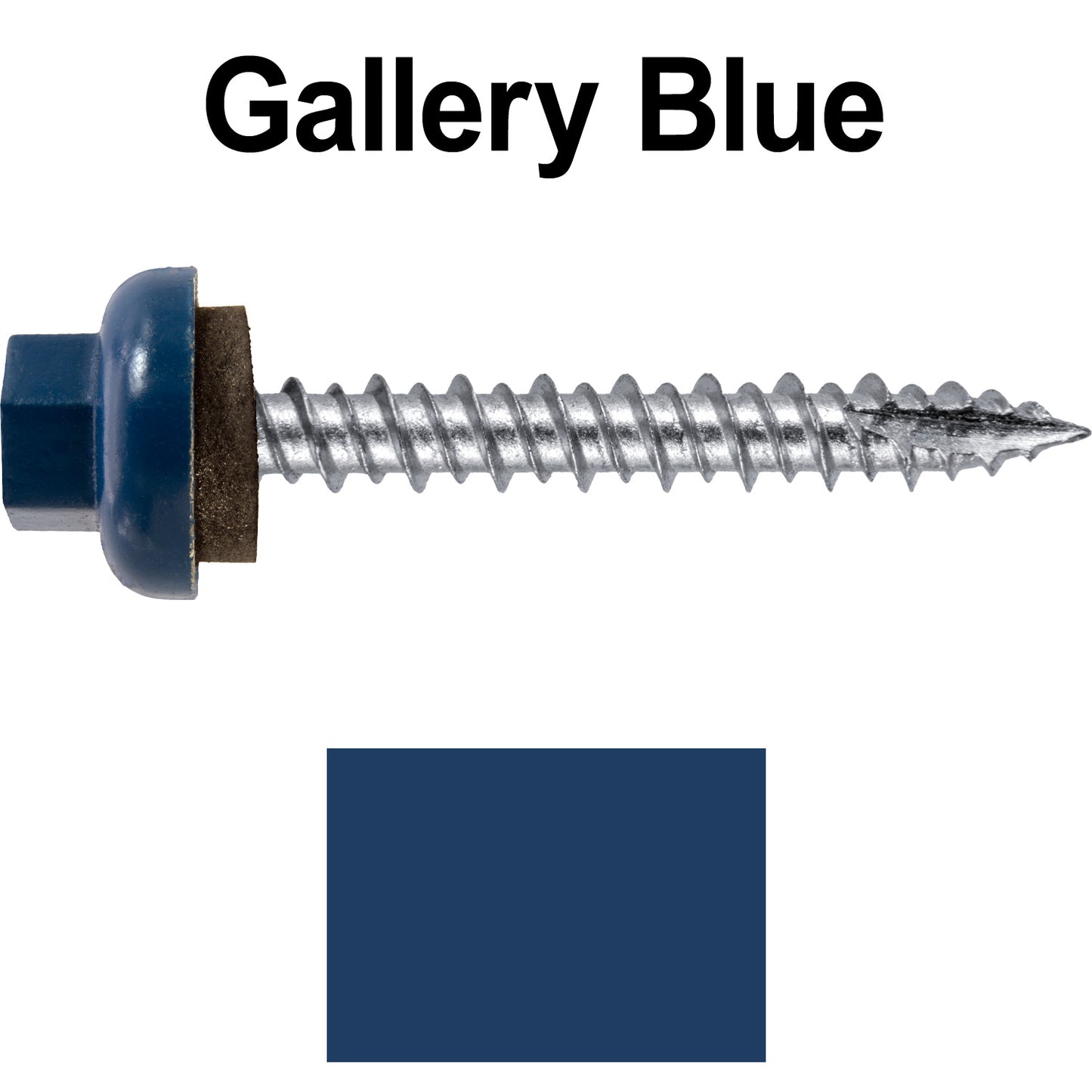 10 X 1-1/2" HI-LO Zinc Aluminum Cap Metal Roofing Screws - Hex Washer Head - Self starting/self tapping - EPDM washer. Colored head.