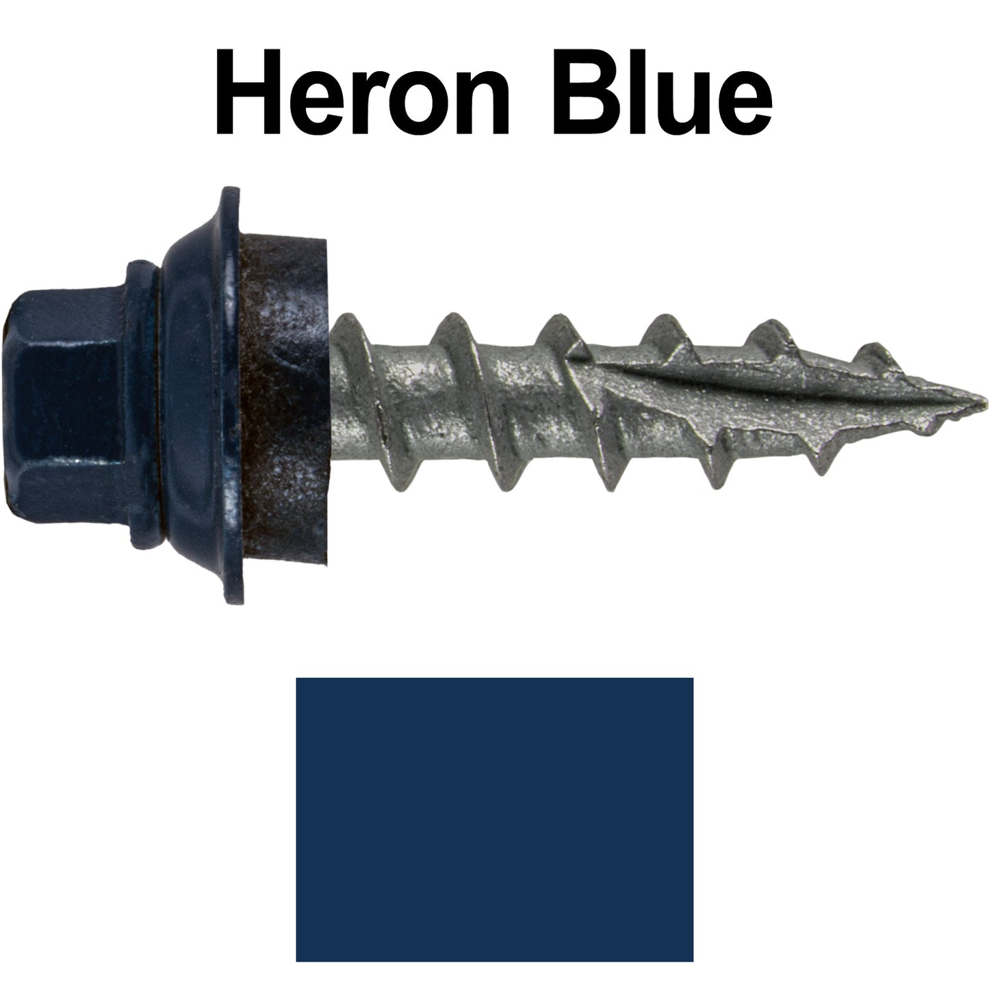 12 X 1" Metal Roofing Screws For OSB and Plywood - Galvanized Metal to Wood Type 17 Tip - 1/4" Hex Head - Assembled EPDM Washer