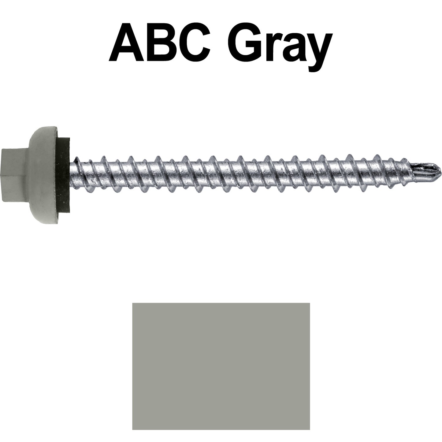 10 X 2” Zinc Aluminum Cap MINI-DRILLER Roofing Screws HI-LO THREAD Zinc Plated Carbon Steel Shank - EPDM Washer - Colored head