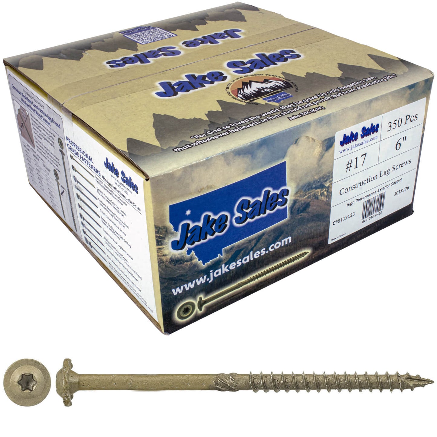 #17 Construction Lag Screw Exterior Coated Torx/Star Drive Heavy Duty Structural Lag - Modified Truss Washer Head