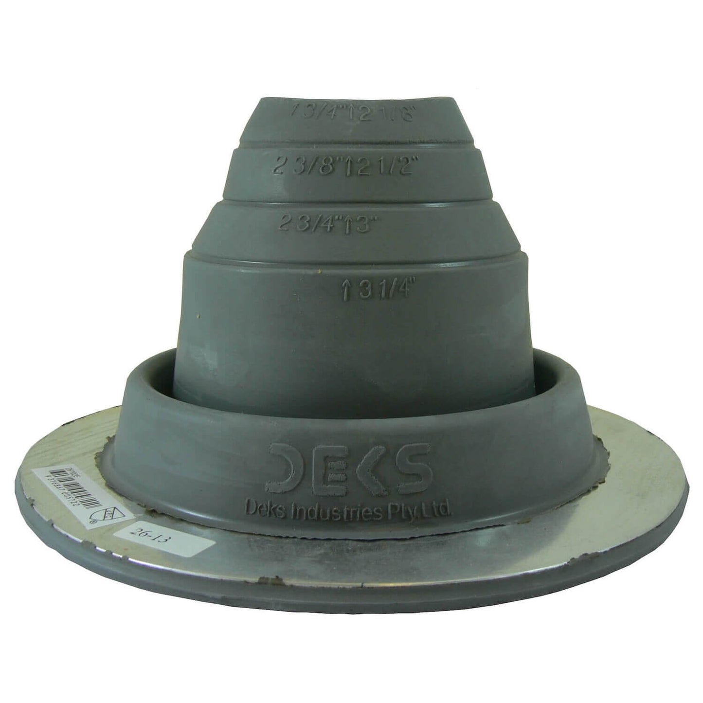 Dektite GRAY EPDM Flexible Round Pipe Flashing - Metal Roof Jack Pipe Boot - Metal Roofing Pipe Flashing