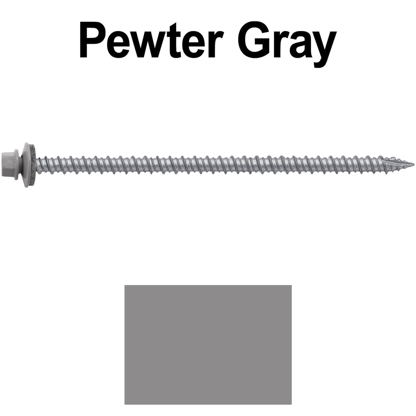 #10 x 4" Metal ROOFING SCREWS - Hex Washer Head - Self starting/self tapping - EPDM washer. Colored head.