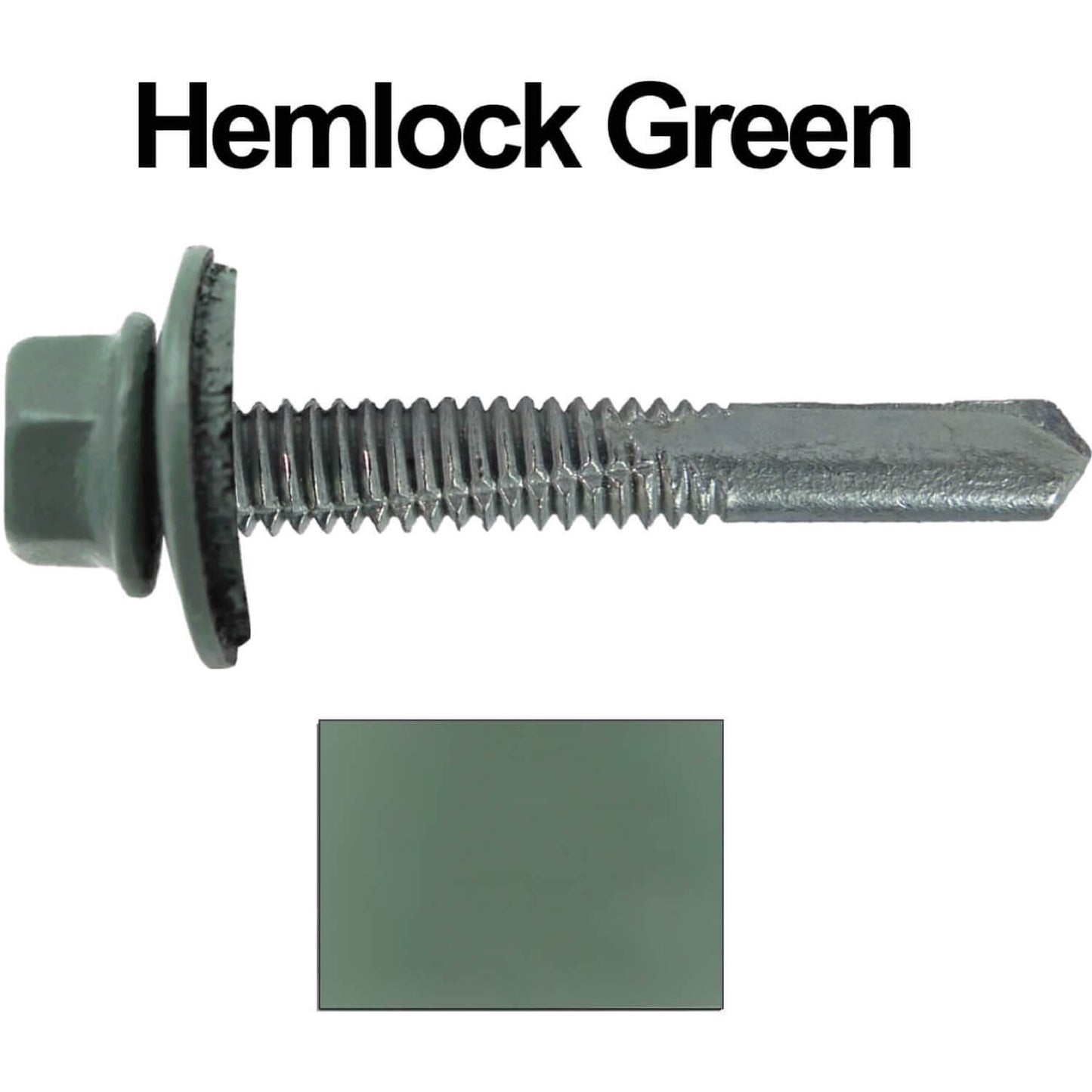 #12 x 1-1/2" Metal to Metal Type #5 Roofing Screws - Hex Head Drill Point. 9/16" EPDM Washer. Colored Head.