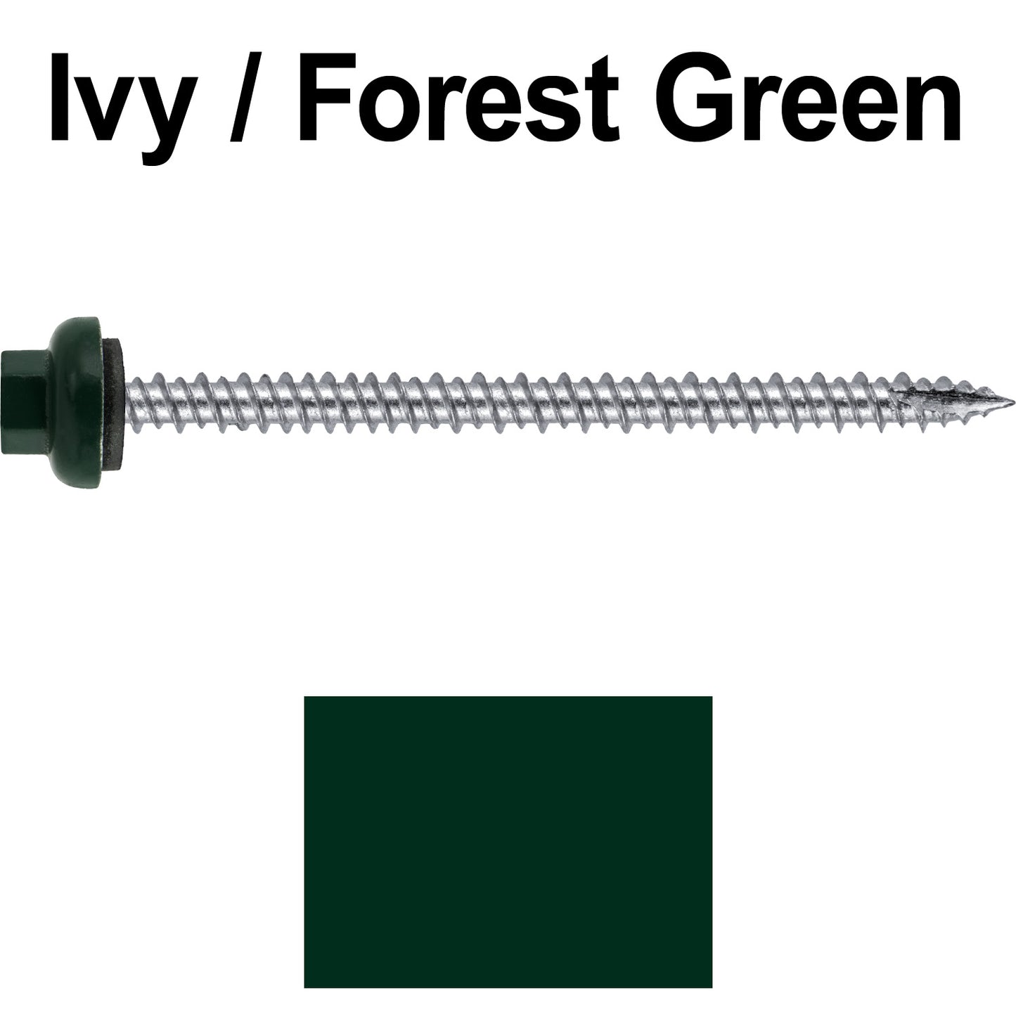 10 X 3“ HI-LO Zinc Aluminum Cap Metal Roofing Screws - Hex Washer Head - Self starting/self tapping - EPDM washer. Colored head.