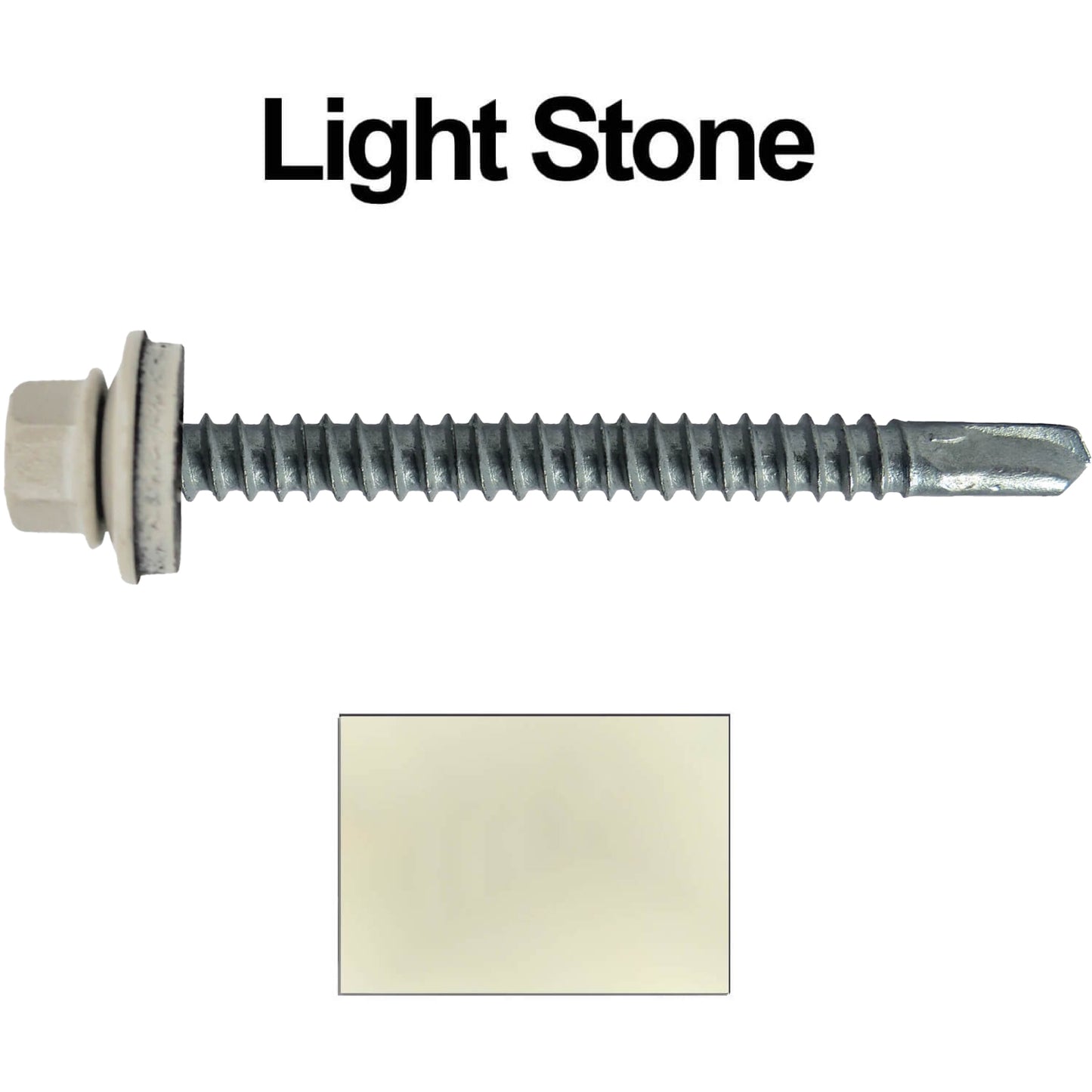 #12 X 3" Metal to Metal Type #3 Roofing Screws - Hex Washer Head - Self starting/self tapping - 5/8" EPDM washer. Colored head.
