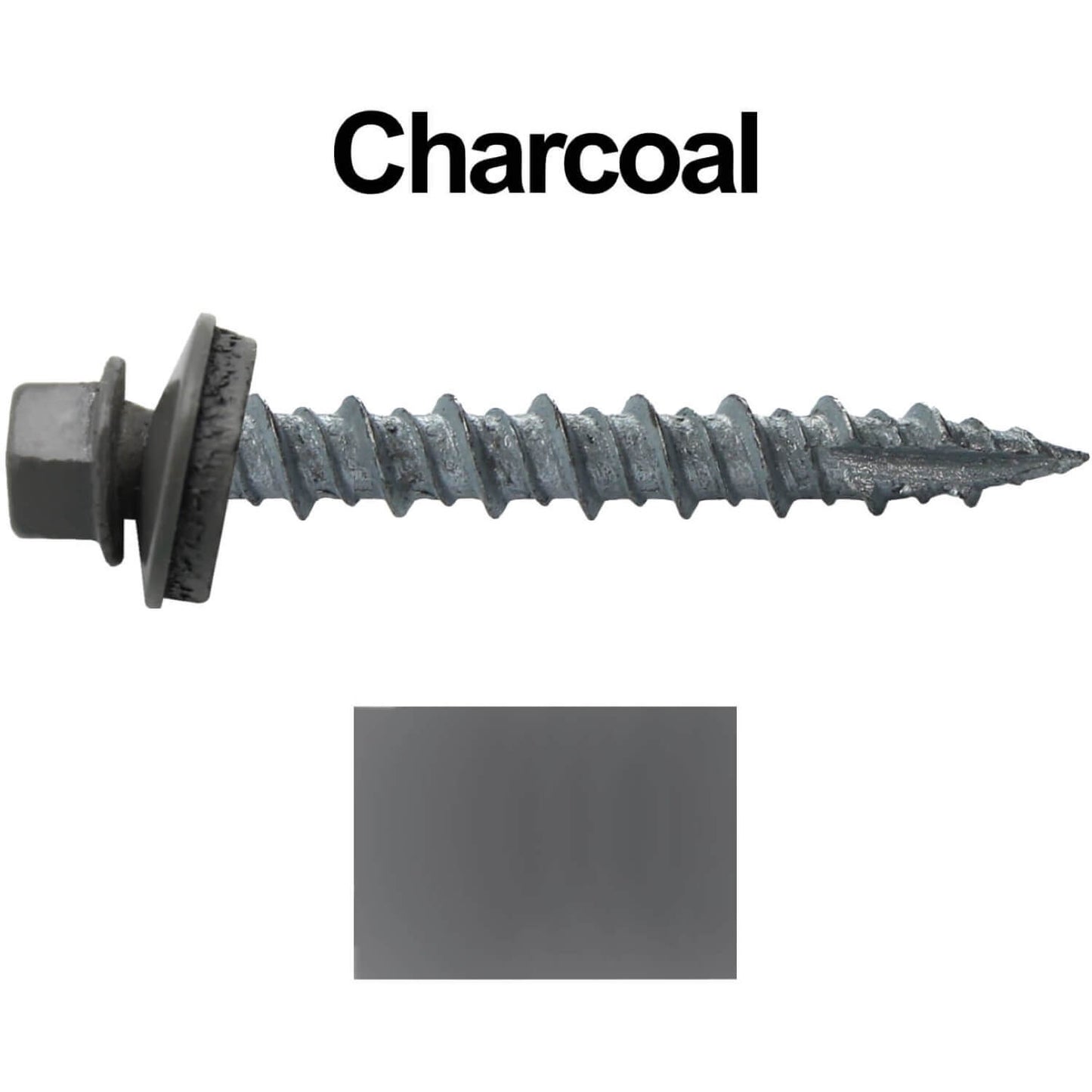 #10 x 1-1/2" Metal ROOFING SCREWS - Hex Washer Head - Self starting/self tapping - EPDM washer. Colored head.