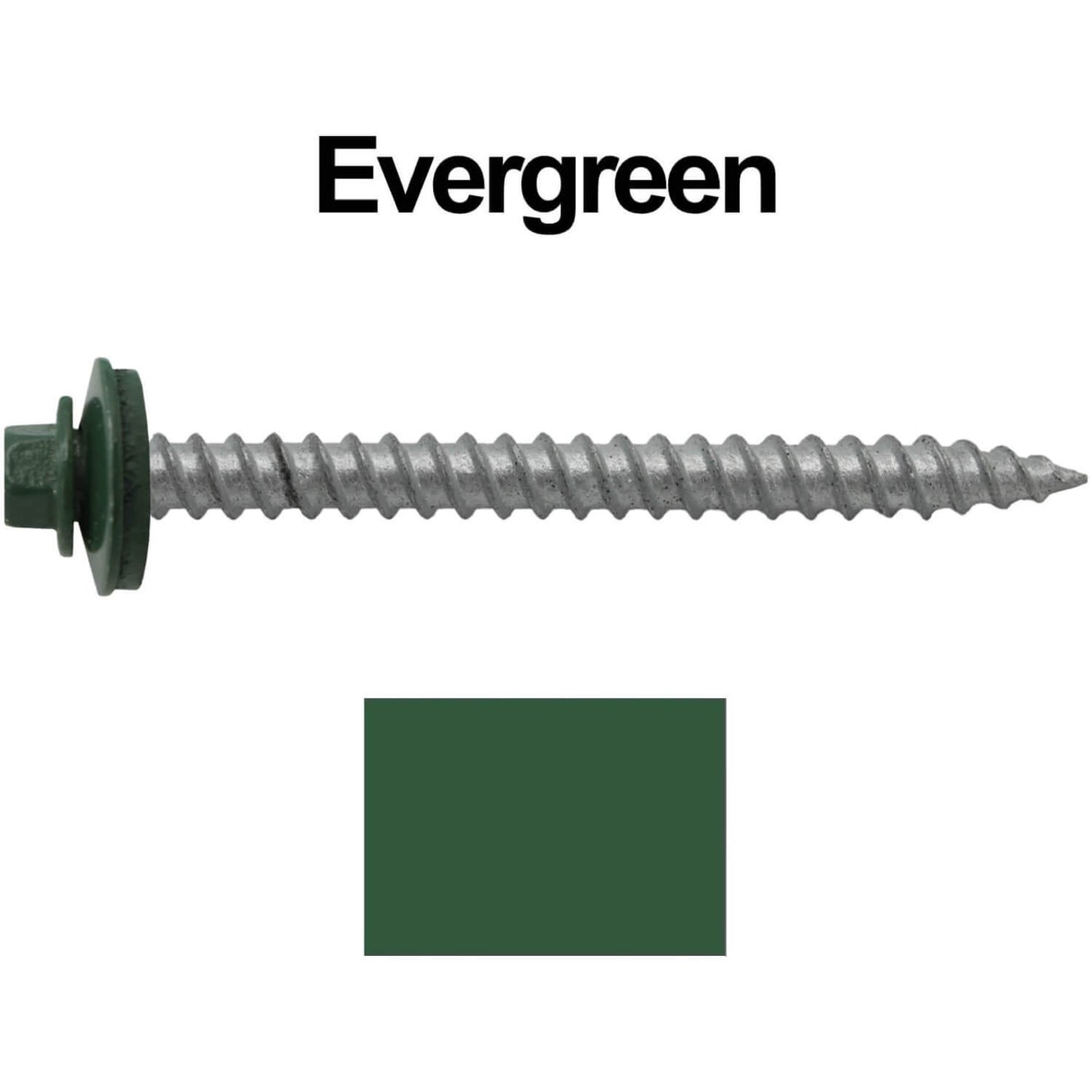 12 x 2-1/2" Metal ROOFING SCREWS - Hex Washer Head - Self starting/self tapping - EPDM washer. Colored head.