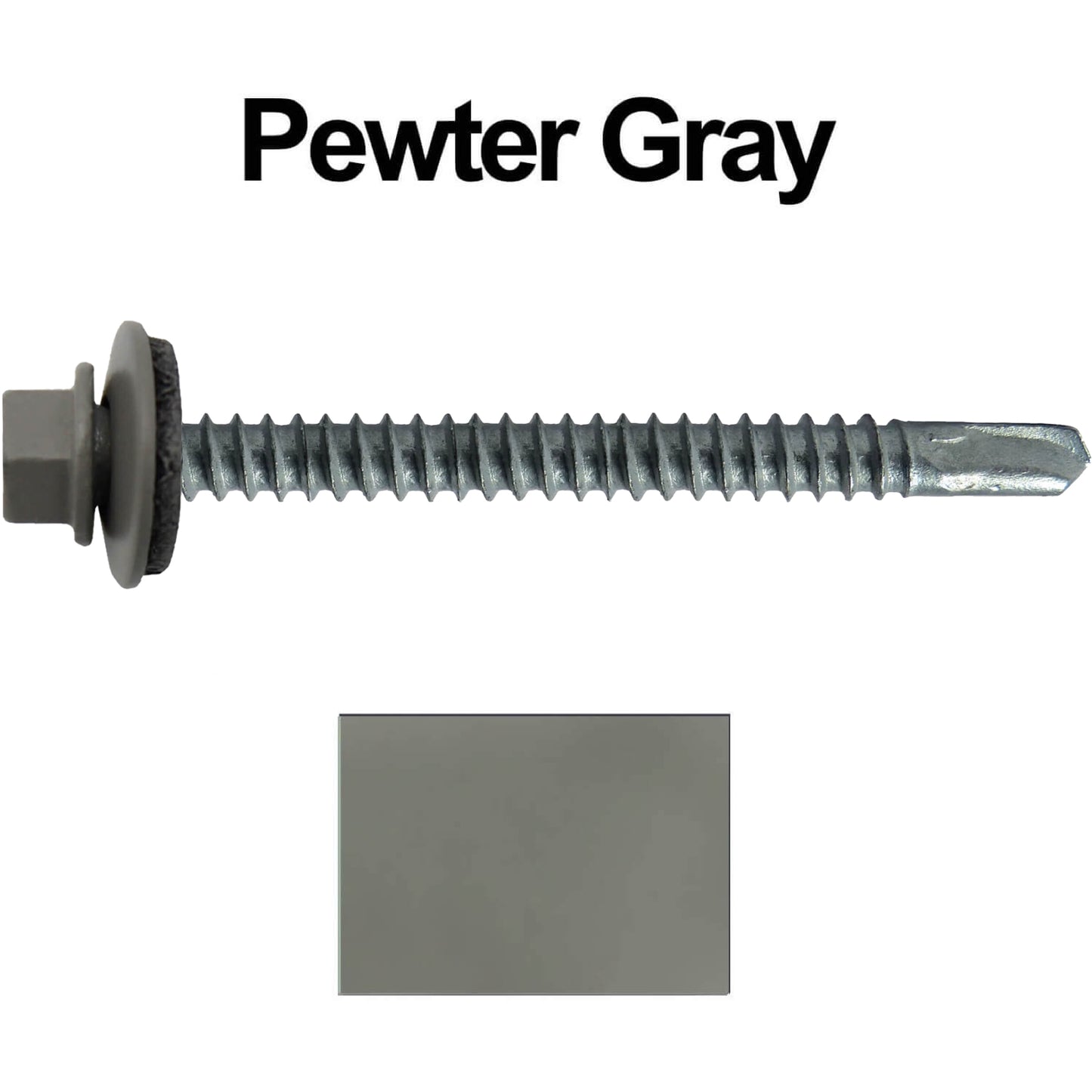 #12 X 3" Metal to Metal Type #3 Roofing Screws - Hex Washer Head - Self starting/self tapping - 5/8" EPDM washer. Colored head.